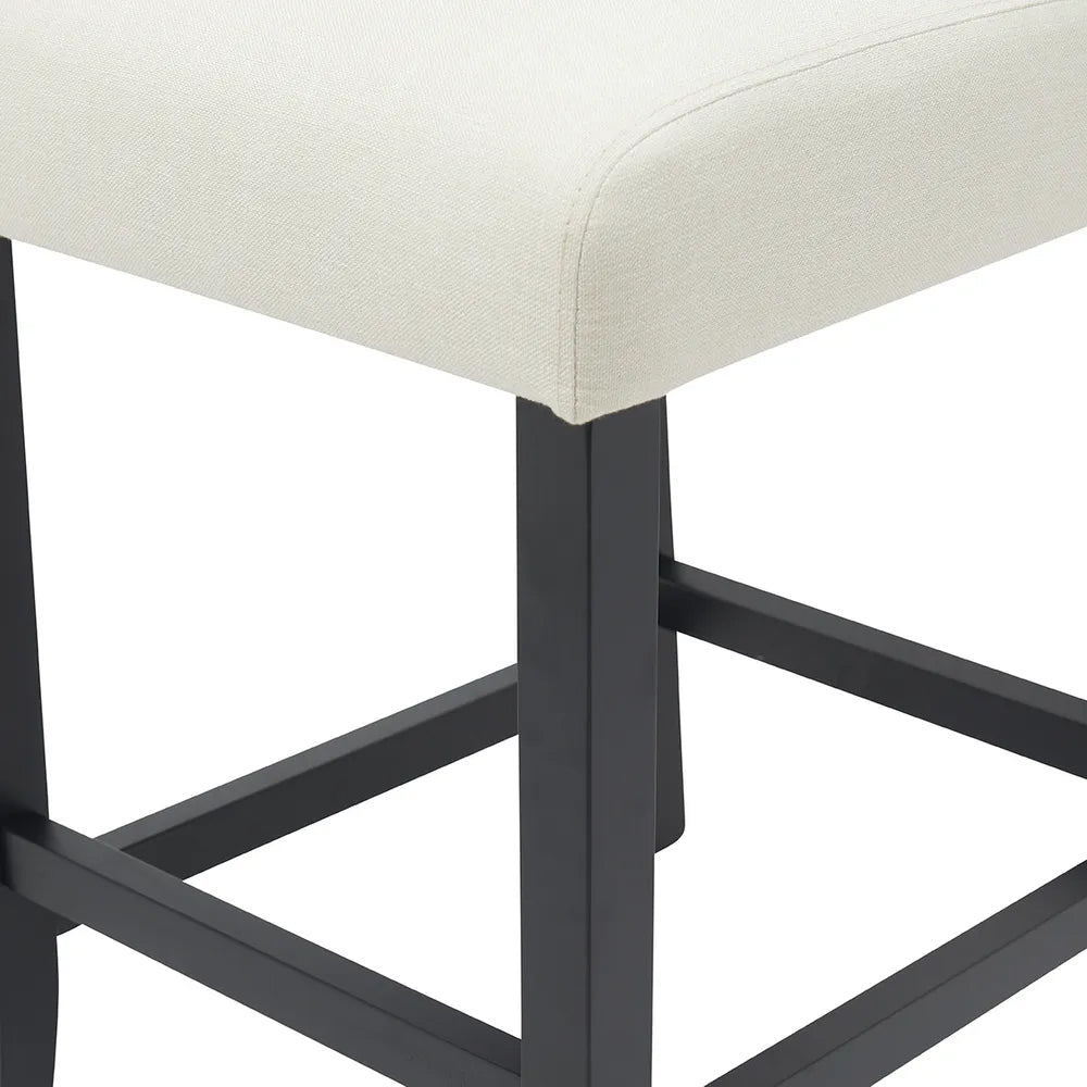 Christie Kitchen Stool Set of 2 - Adjustable Height Bar Stools with Backrest, Off White - Perfect for Kitchen Islands, Breakfast Nooks & Small Spaces