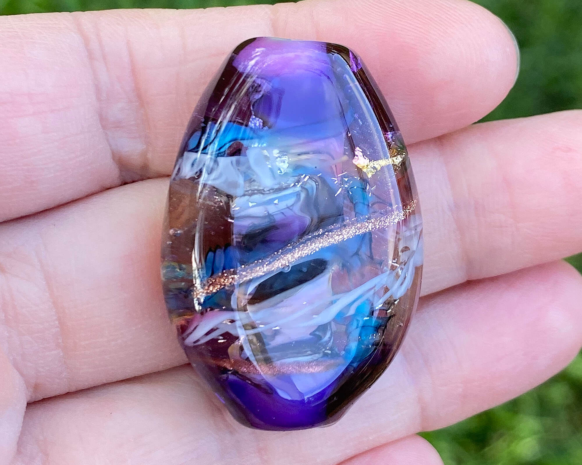 Handmade Violet Serendipity Lampwork Glass Focal Bead SRA - Perfect for Jewelry Making, DIY Crafts & Beading Projects