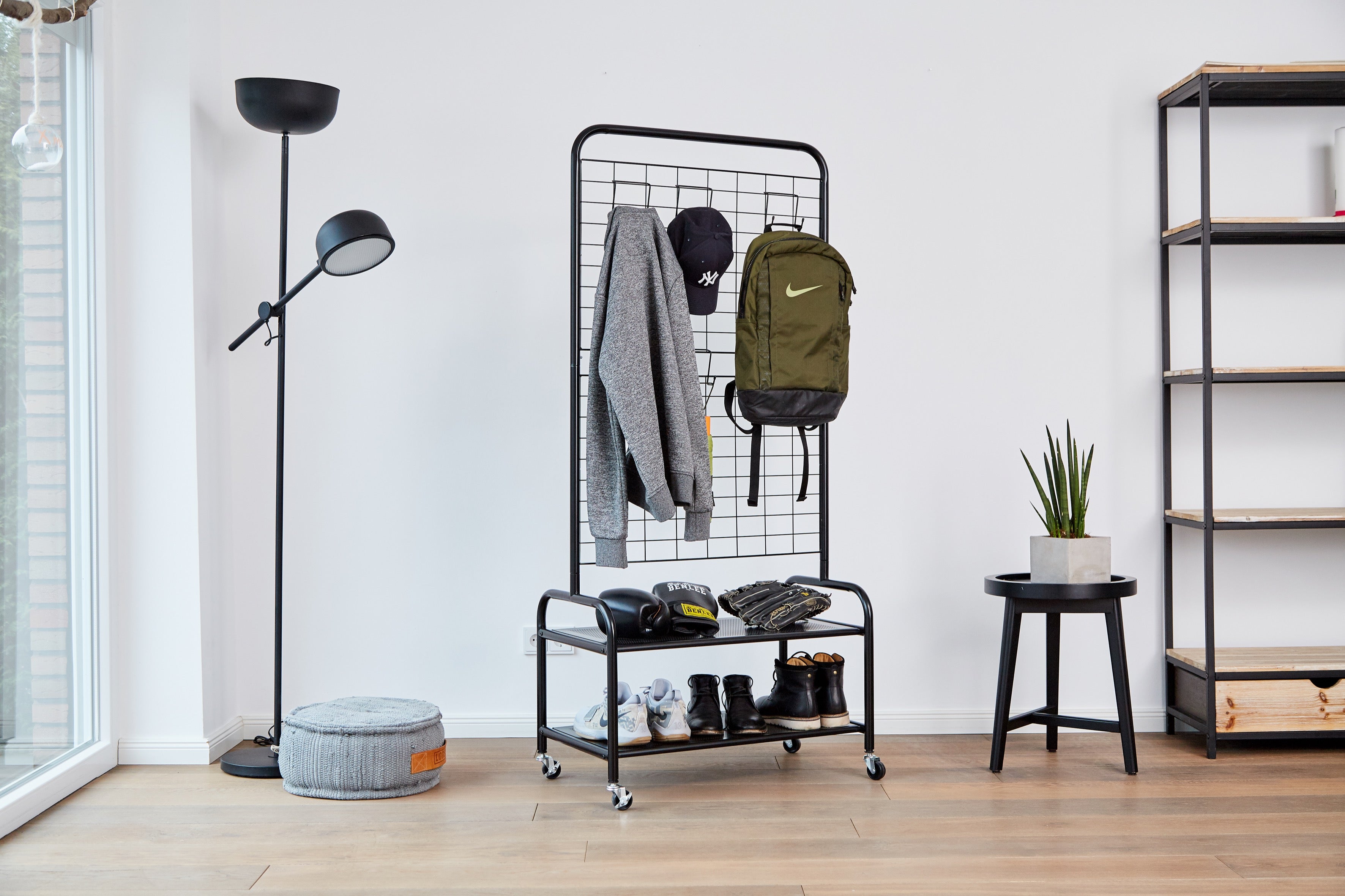 Stylish Wooden Loft Coat Rack with Hooks - Perfect for Entryway, Bedroom, or Office Organization