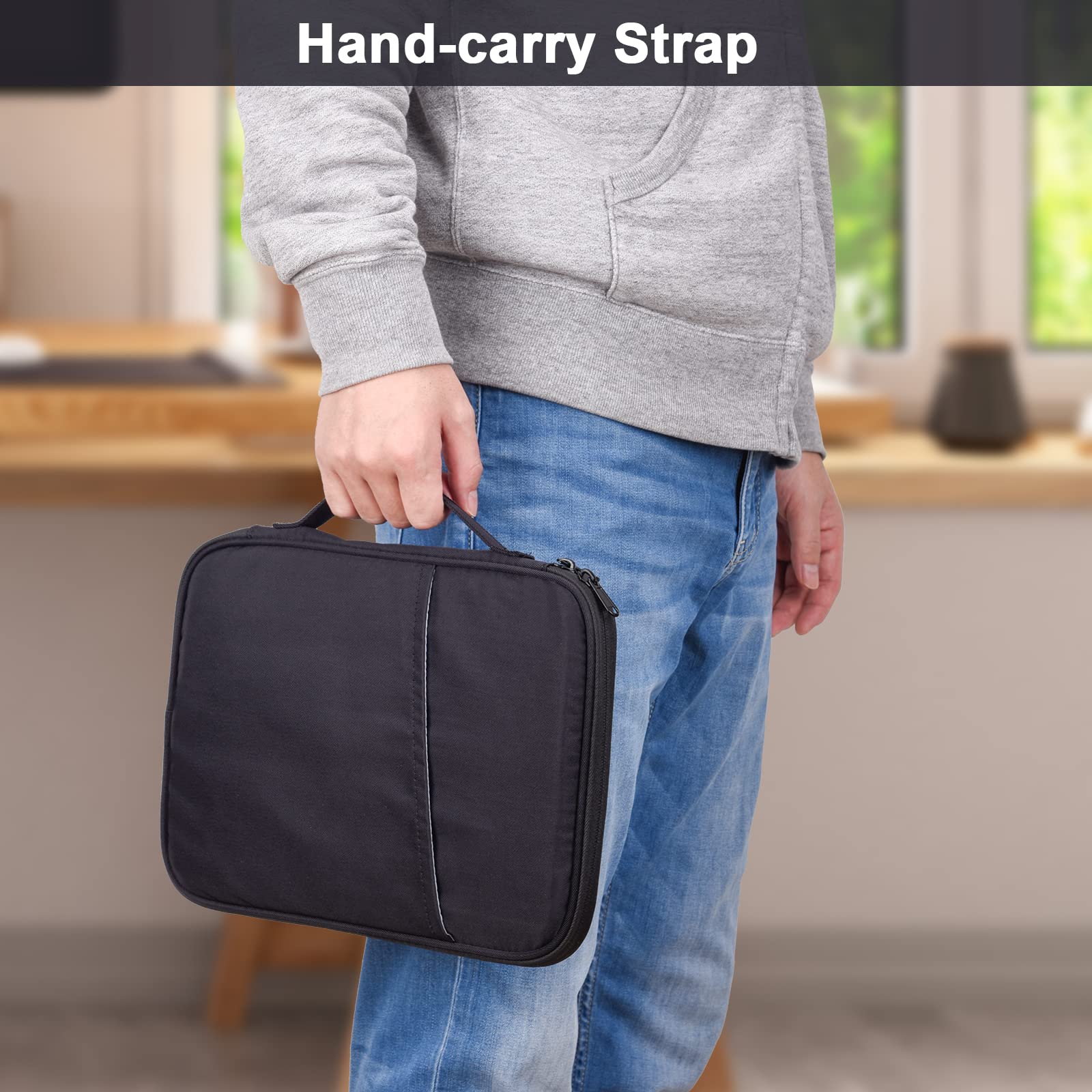Premium 9-11 Inch iPad Carrying Case - Shockproof Padded Tablet Sleeve Bag for iPad Pro 11 (M4), iPad 10.9 (10th Gen), iPad Air 11 (M2), Samsung Galaxy Tab S9/S8 - Perfect for Travel, Office & School (Black-11)