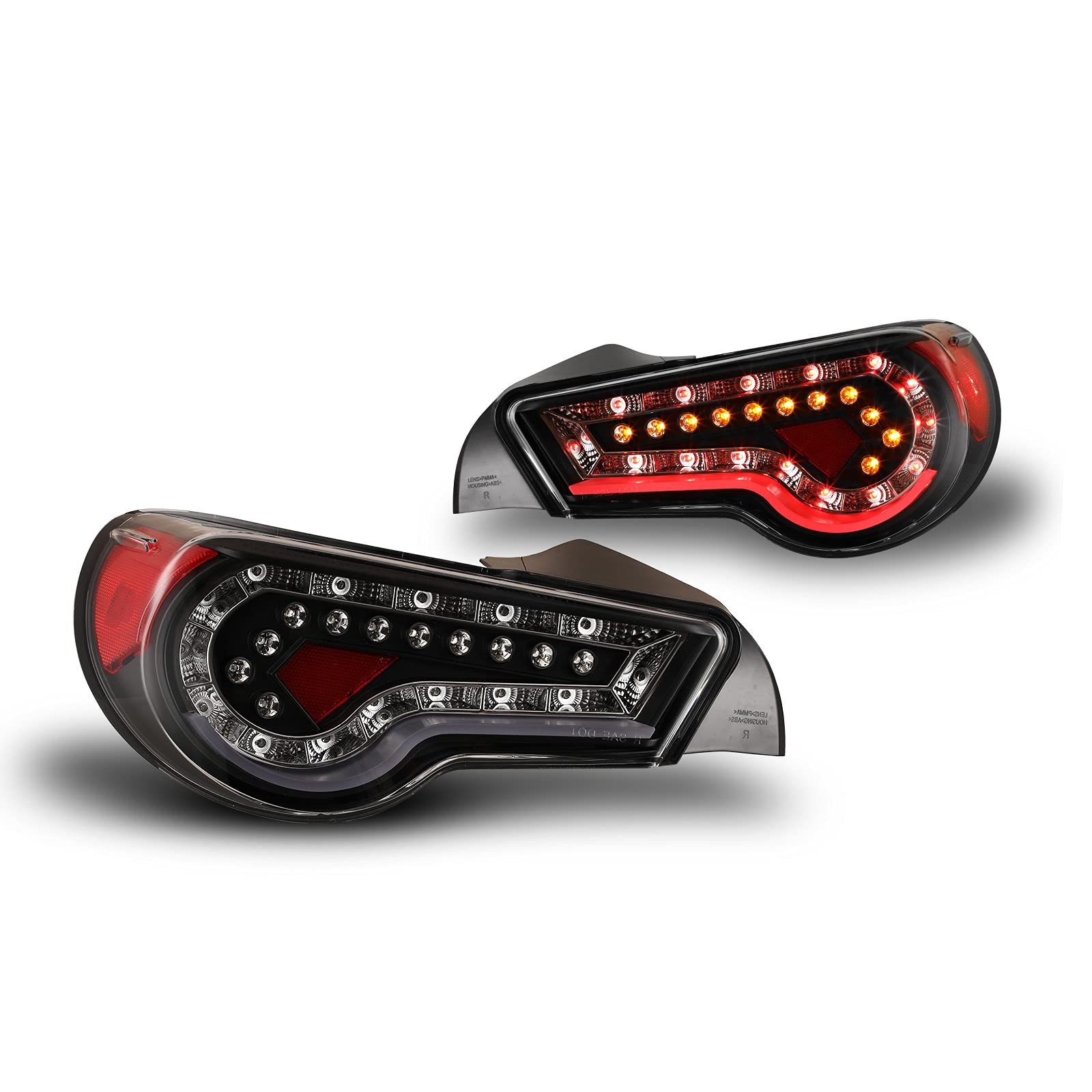 WOLFSTORM LED Tail Lights for 2013-2017 Subaru BRZ, 2013-2016 Scion FRS & 2017 Toyota 86 - Direct Fit Replacement Assembly (Clear Lens) - Enhance Night Visibility & Style for Street Racing & Custom Builds