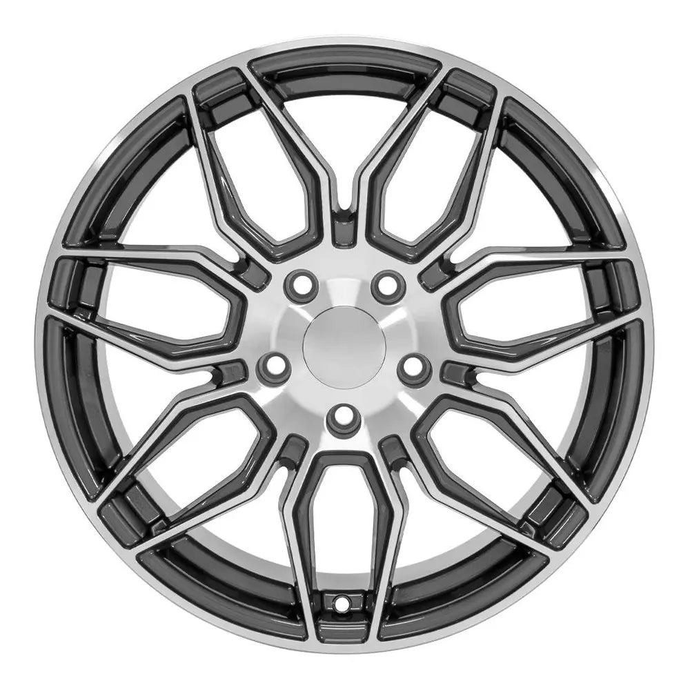 18x8.5 Gunmetal Wheel Replacement for Chevy Corvette - CV03C Replica Rim | High-Performance Alloy Wheels for Sports Cars, Racing & Custom Builds