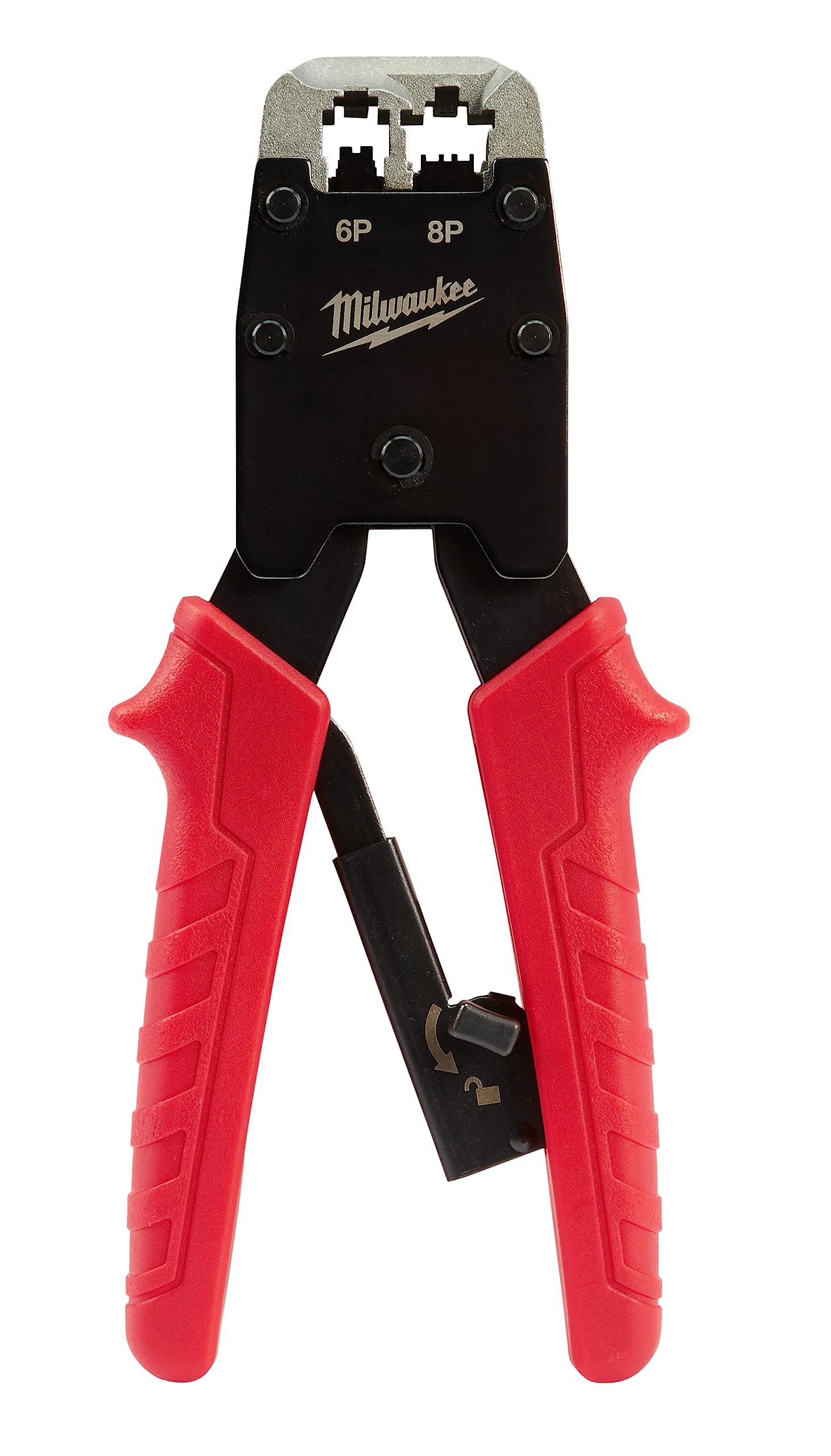 Milwaukee 48-22-3075 Ratcheting Modular Crimper Tool - Professional Wire Crimping for Electrical & Network Cables - Ideal for Electricians, DIY Projects & Home Wiring Repairs