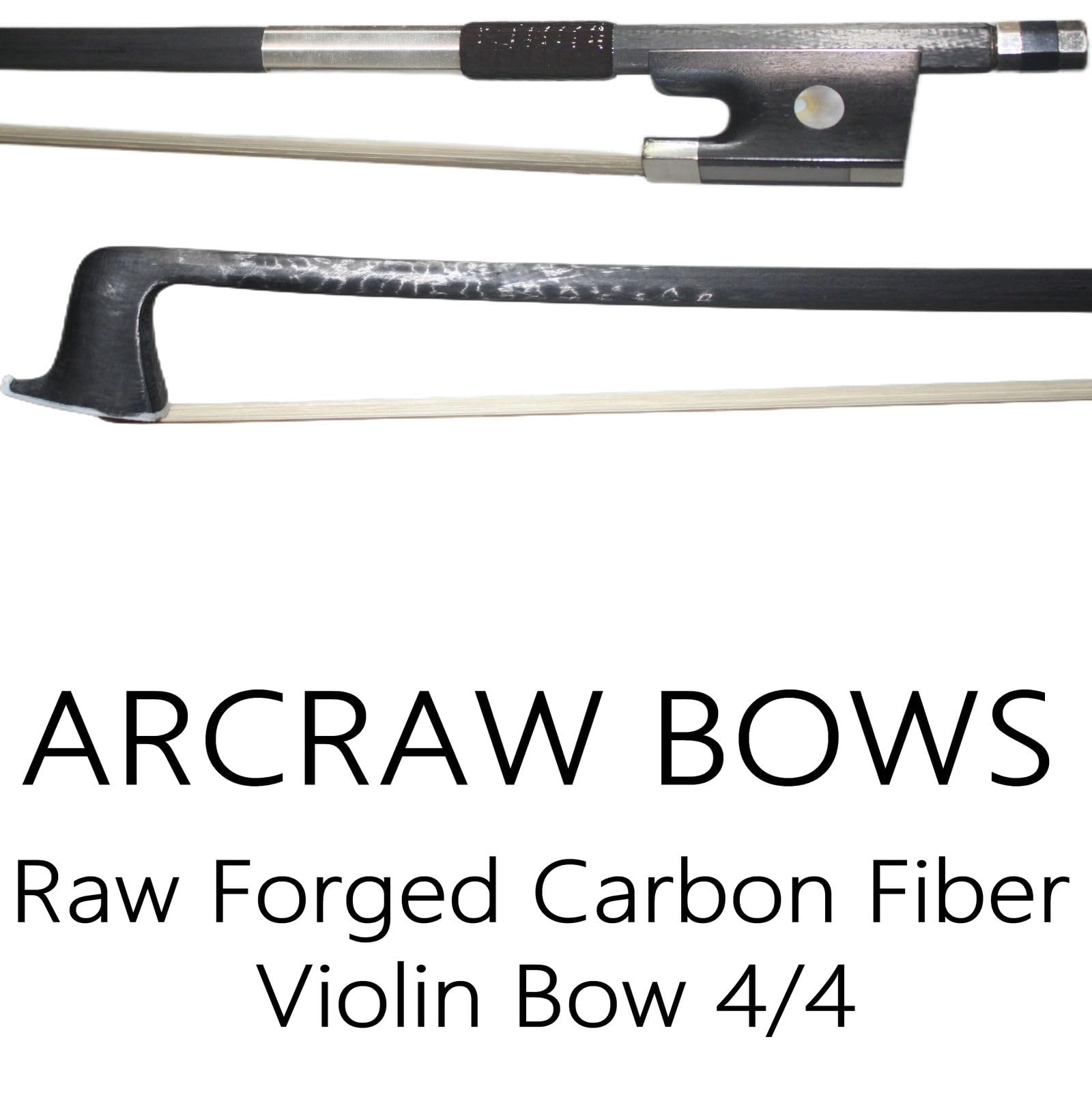 Premium Carbon Fiber 4/4 Violin Bow - Full Size with Ebony Frog & Natural Horsehair - Professional Grade for Violinists, Fiddlers, Teachers & Students - Perfect for Performances, Practice & Orchestral Playing