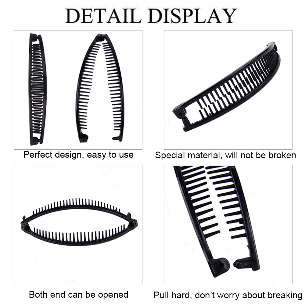 Banana Hair Clips for Women - Large Double Ponytail Holder Clips for Thin Hair, Classic Fishtail Clincher Combs | Perfect for Everyday Styling, Work, and Special Occasions