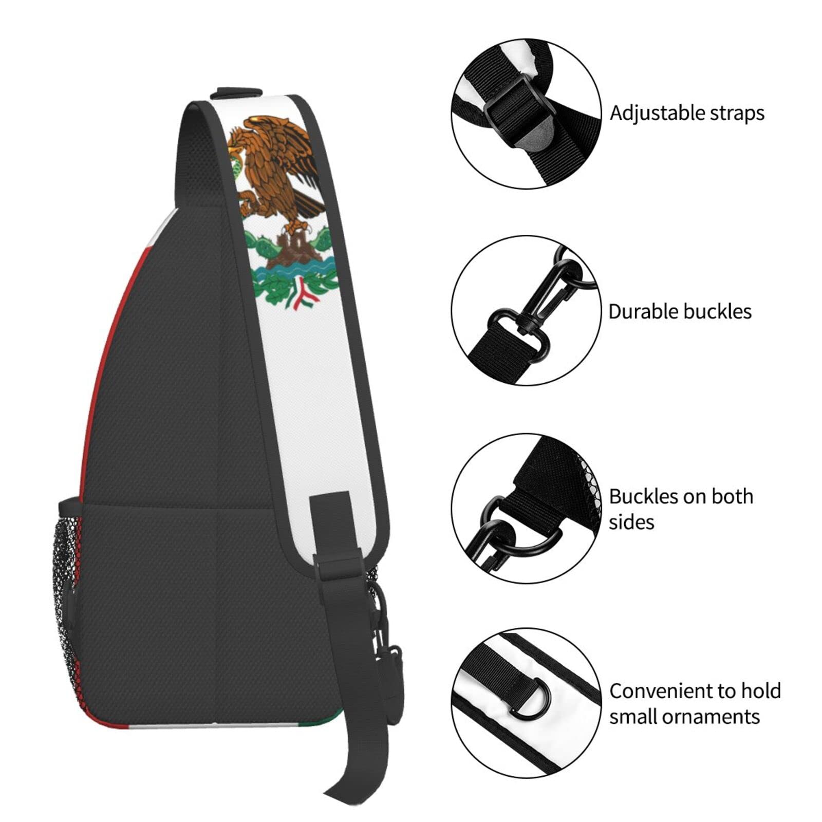 Mexico Flag Crossbody Sling Bag - Unisex Travel & Hiking Backpack for Outdoor Adventures