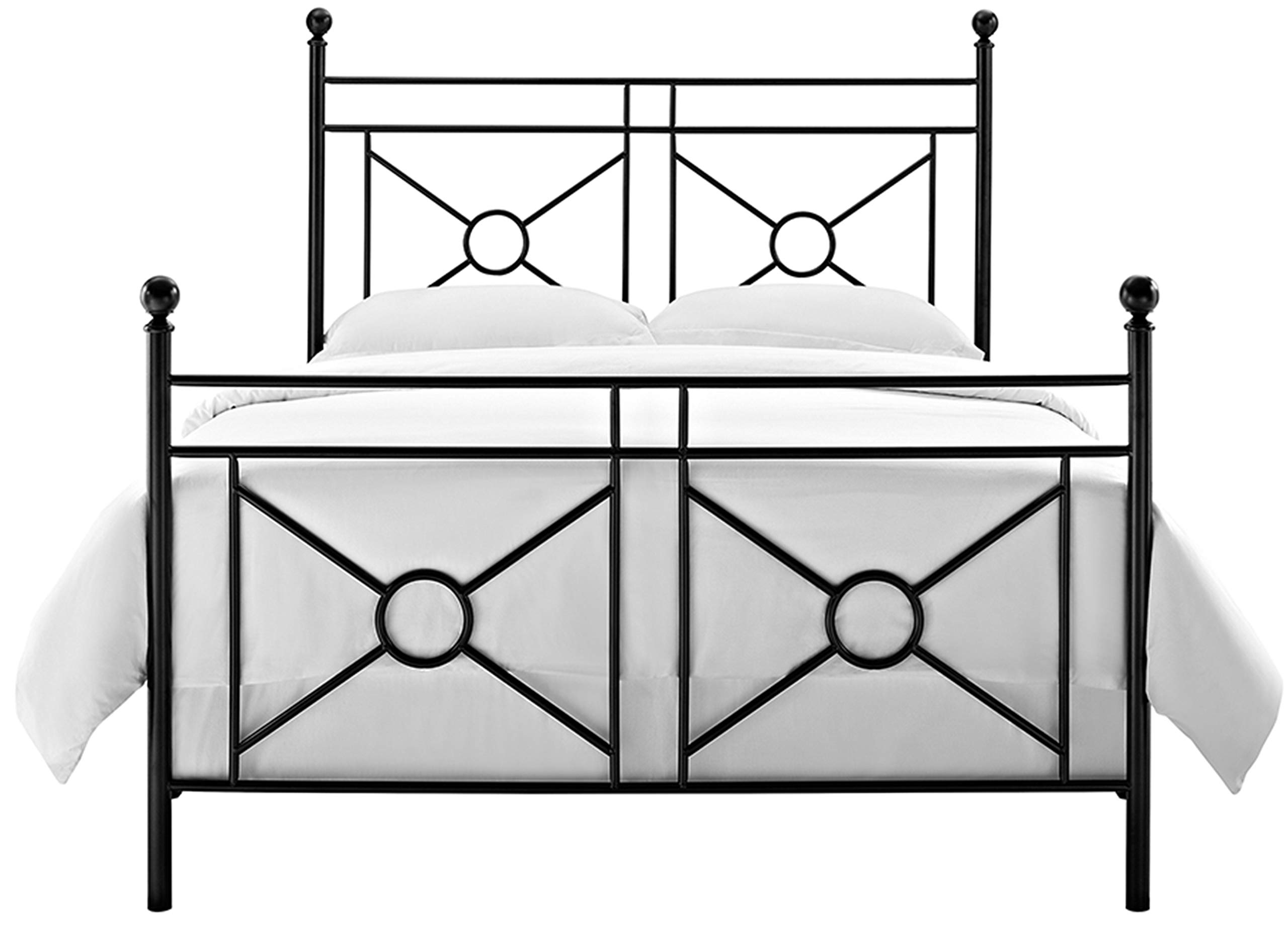 Crosley Montgomery Queen Size Bed Frame Set in Black - Modern Bedroom Furniture for Master & Guest Rooms