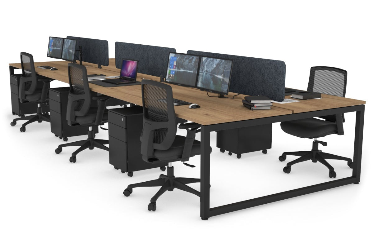 Quadro Loop Legs 6-Person Office Workstation - 1400L x 800W with Cable Management - Perfect for Open Office Layouts & Collaborative Workspaces