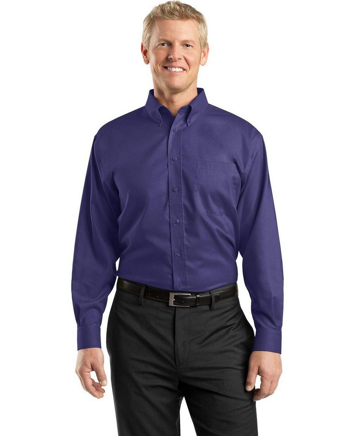 Premium Red House Men's Nailhead Non-Iron Button Down Dress Shirt - Formal & Business Casual Wear for Office, Wedding & Special Occasions