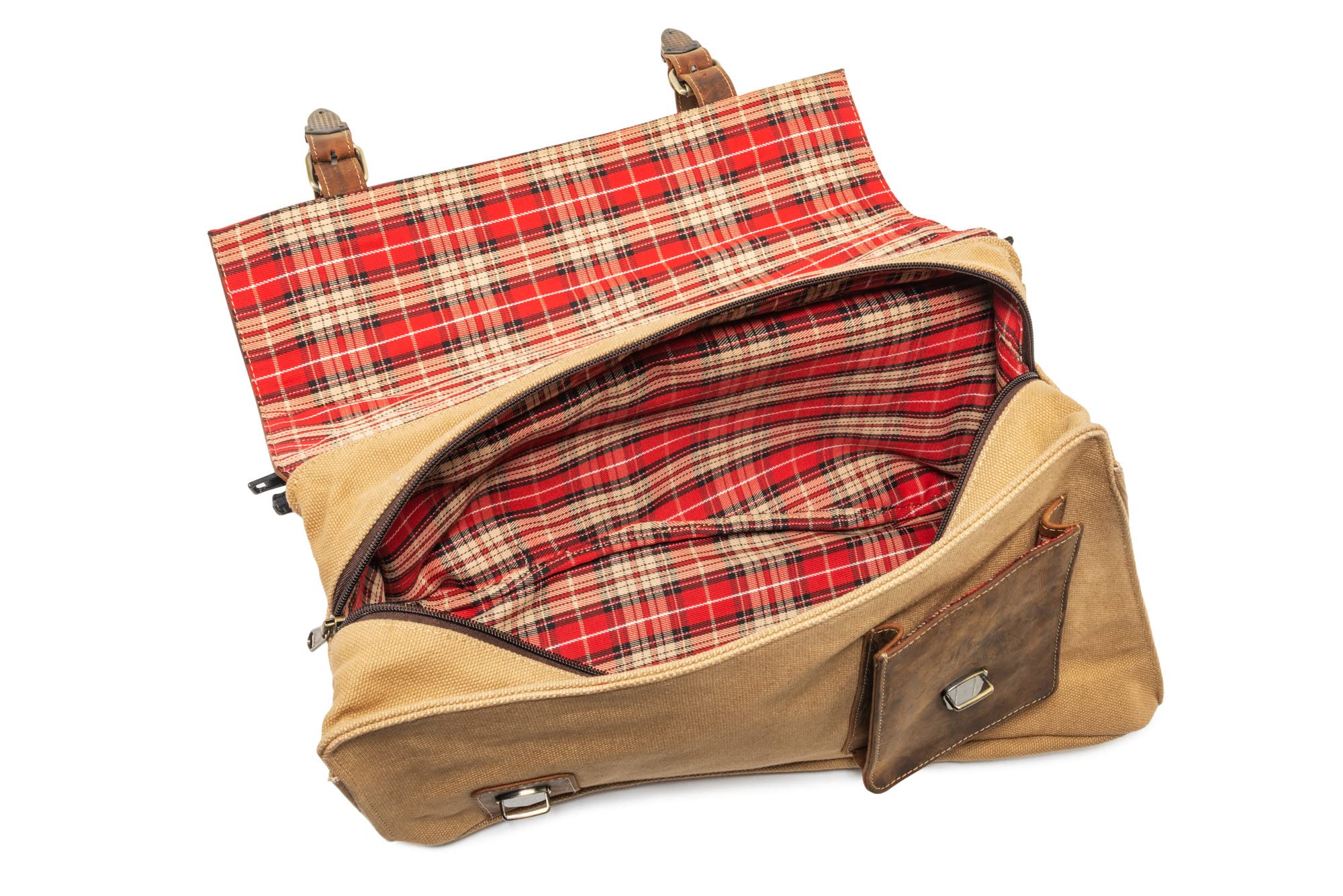 Premium Leather & Canvas Sherpa Saddle Bags (Pair of 2) for Jeep Wrangler JK 2007-2018 - Over Fender Cargo Storage Organizer - Durable Gear & Tools Bag in Tan - Perfect for Off-Road Adventures & Camping Trips