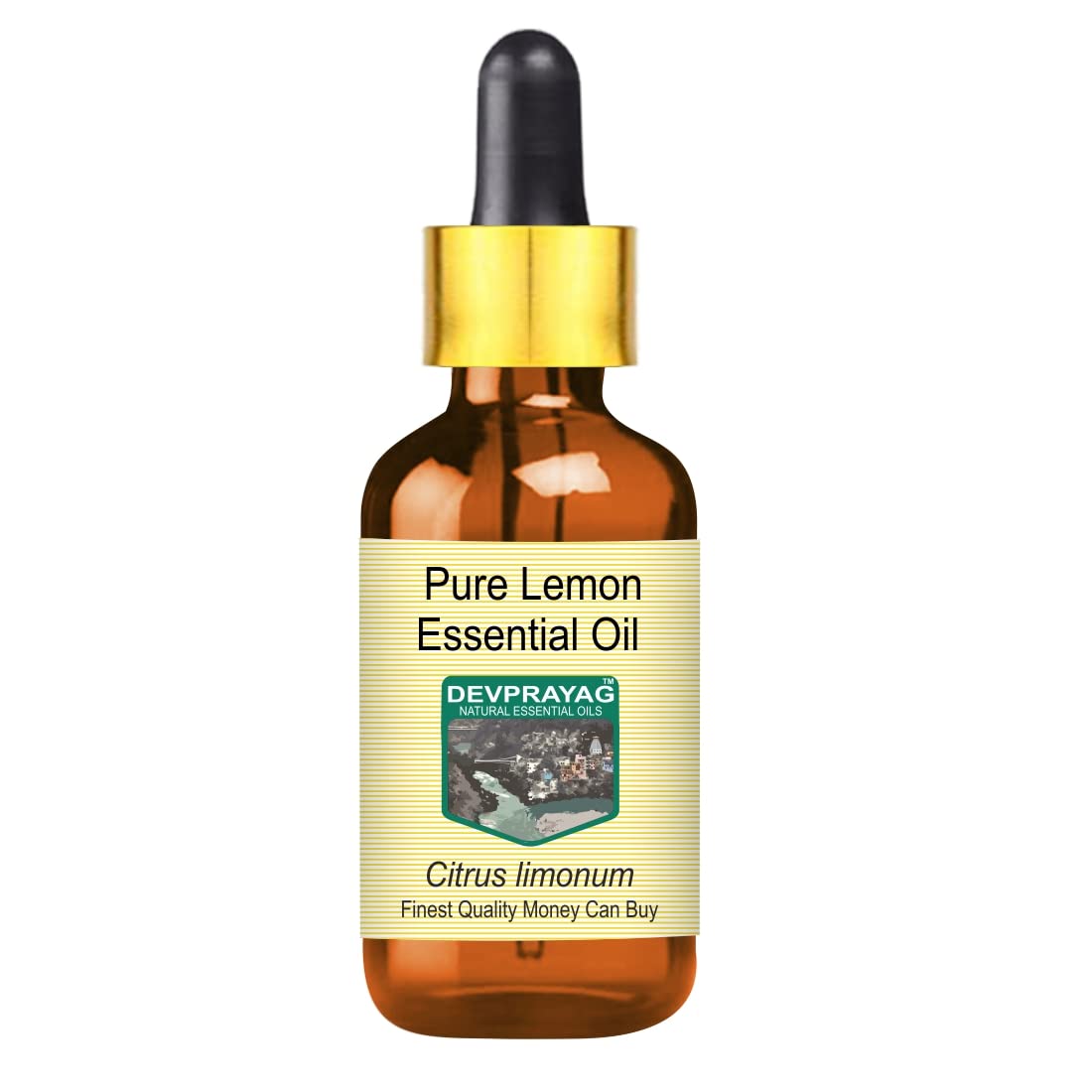 Devprayag Pure Lemon Essential Oil (Citrus limonum) - 100% Natural, Steam Distilled, 30ml with Glass Dropper - Aromatherapy, Diffuser, Skin & Hair Care