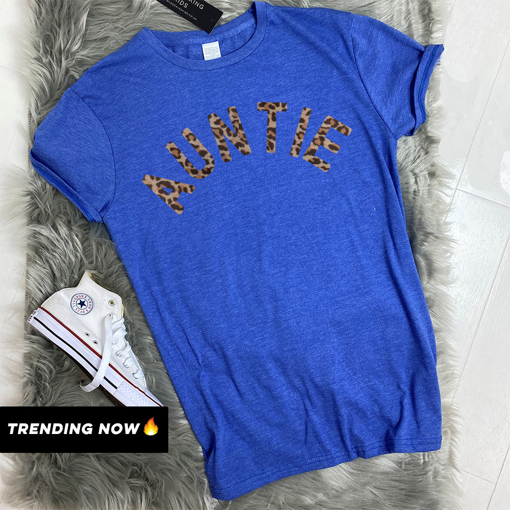 Stylish Auntie Leopard Print Summer T-Shirts for Women - Trendy Casual Tees for Outdoors, Travel & Daily Wear