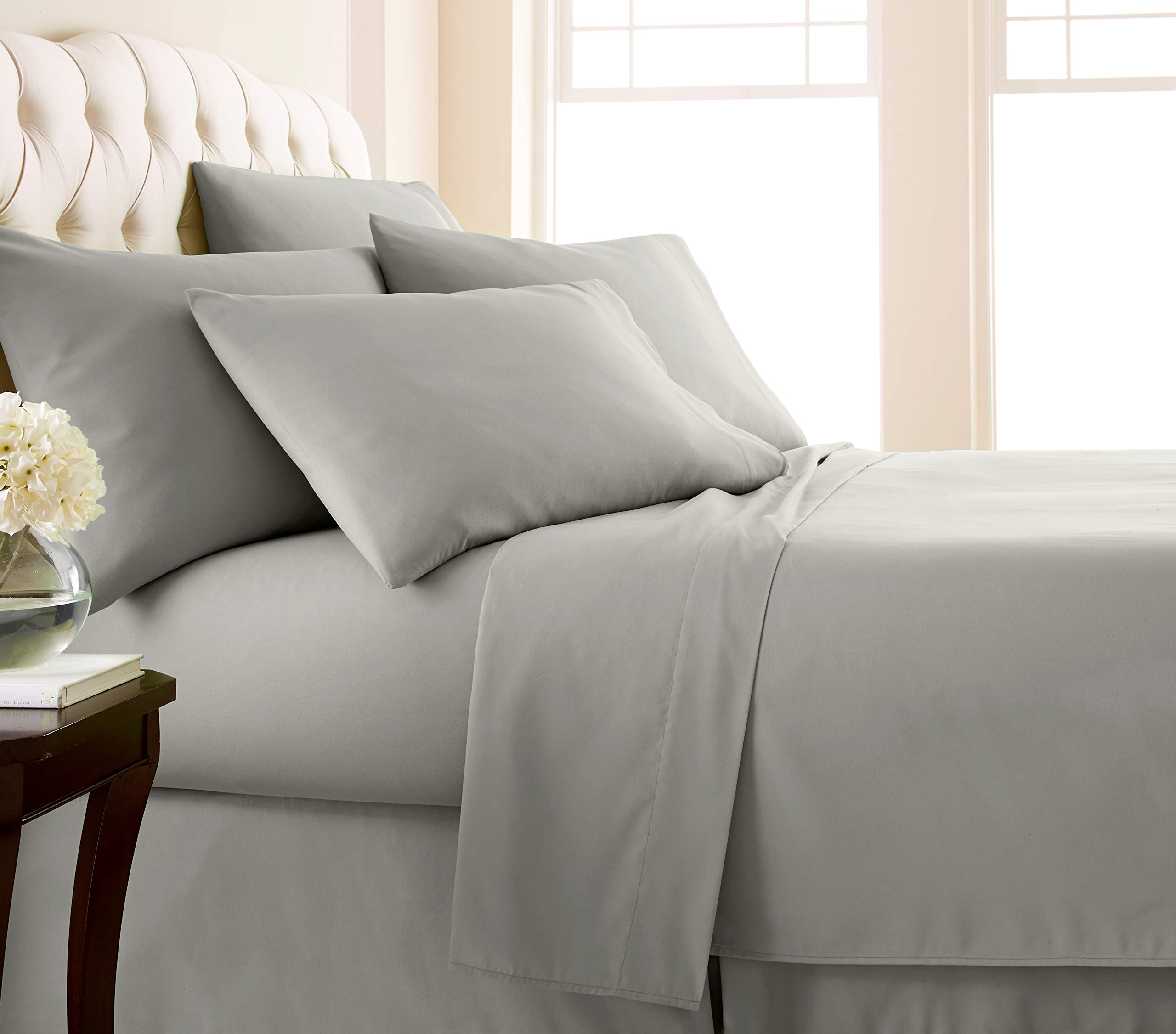 Premium 100% Long Staple Cotton 4-Piece Bed Sheet Set - Extra Soft & Breathable 800 Thread Count Luxury Sheets with Deep Pockets (Fits Up to 15