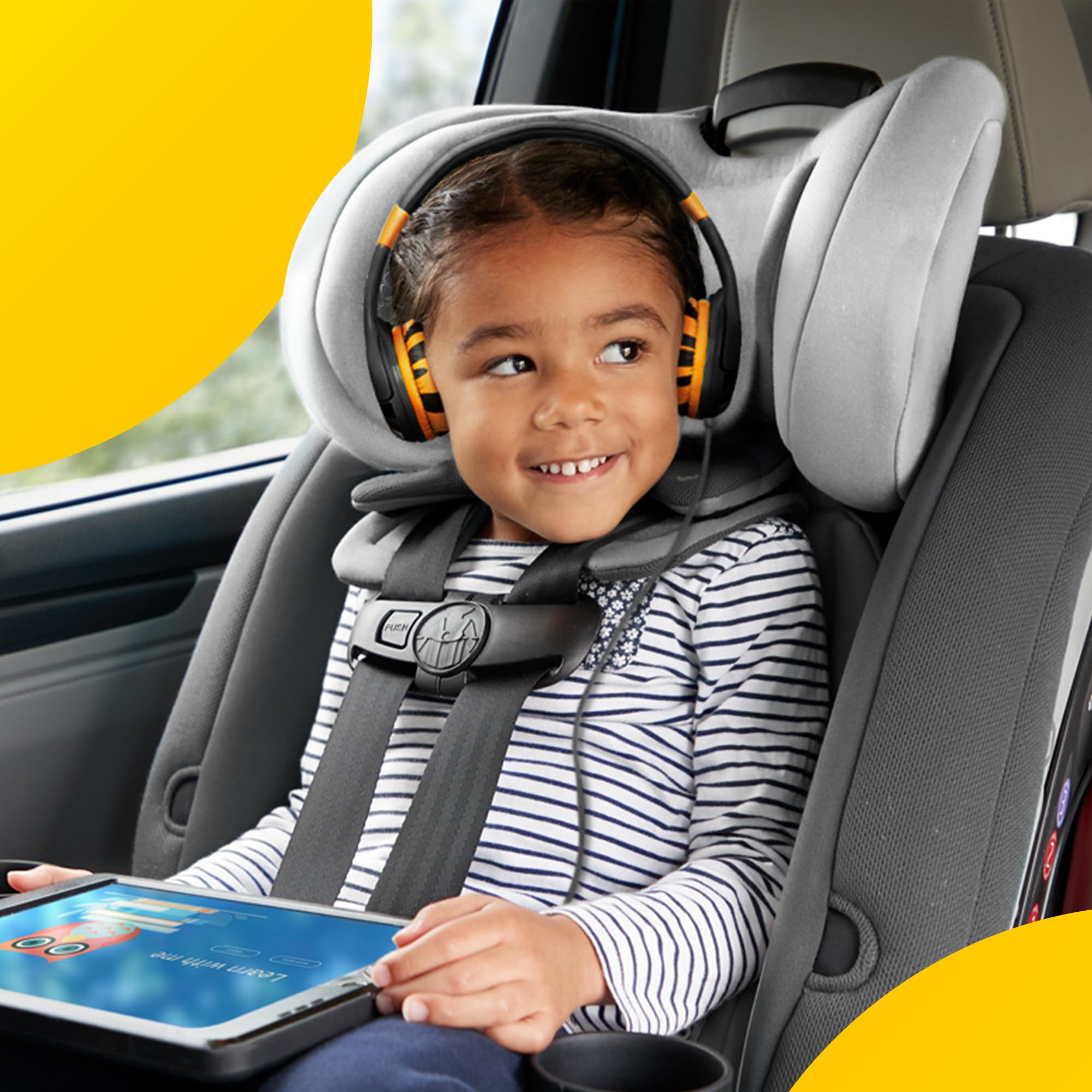 Kidrox Wired Toddler Headphones for 1-7 Years Old — 85dB Volume Limited Safe Baby Headphones for Airplane, Car Travel & Learning — Comfortable Kids Headset for iPad, Tablet, School, Home Use with Durable Cord