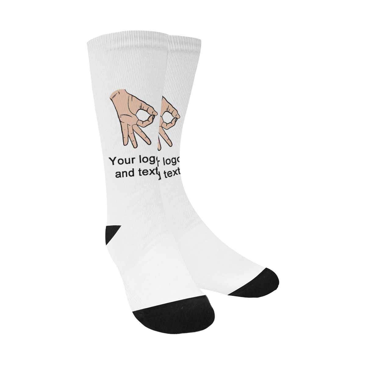 Custom Soft Socks with Personalized Face Logo & Text - Black Crew Socks for Women & Men | Perfect Gift for Couples, Family & Friends | Great for Home, Office & Casual Wear