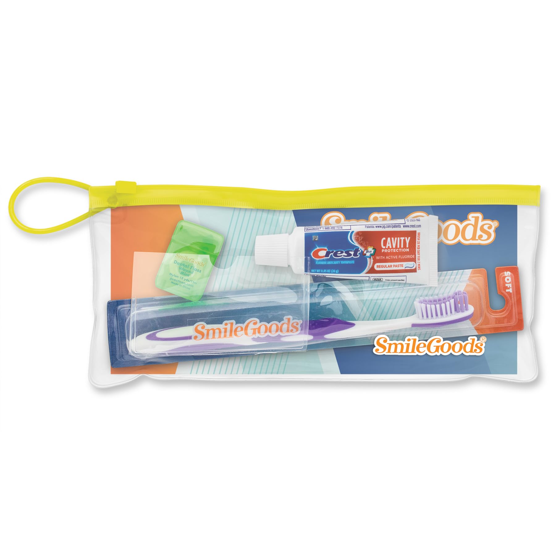 Practicon SmileGoods Adult Dental Care Kit - 72 Pack with Toothbrush, Toothpaste & Floss | Complete Oral Hygiene Set for Travel, Home & Office Use