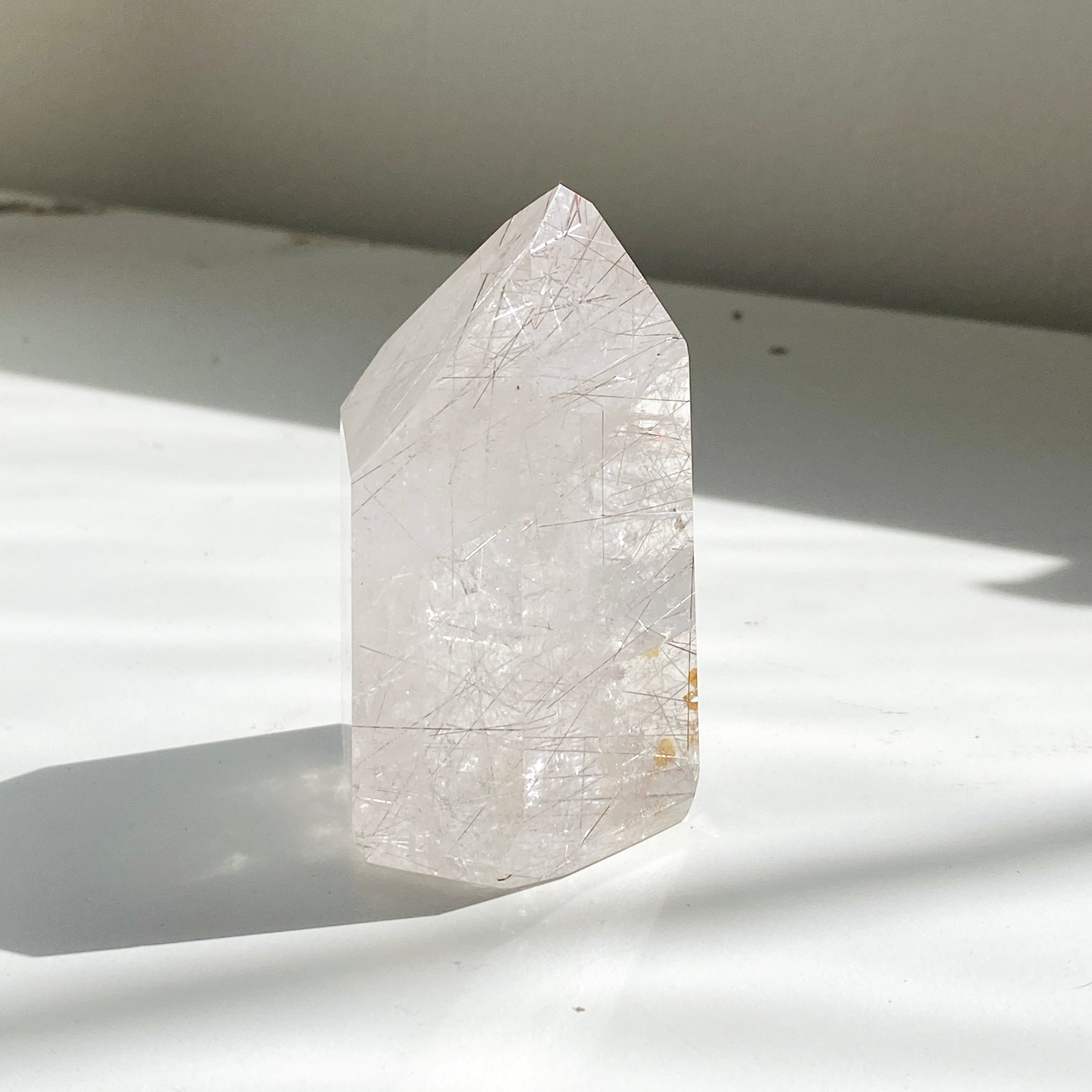 Natural Rutilated Quartz Point - Healing Crystal for Meditation, Energy Work & Spiritual Growth - Perfect for Home Decor, Yoga & Reiki