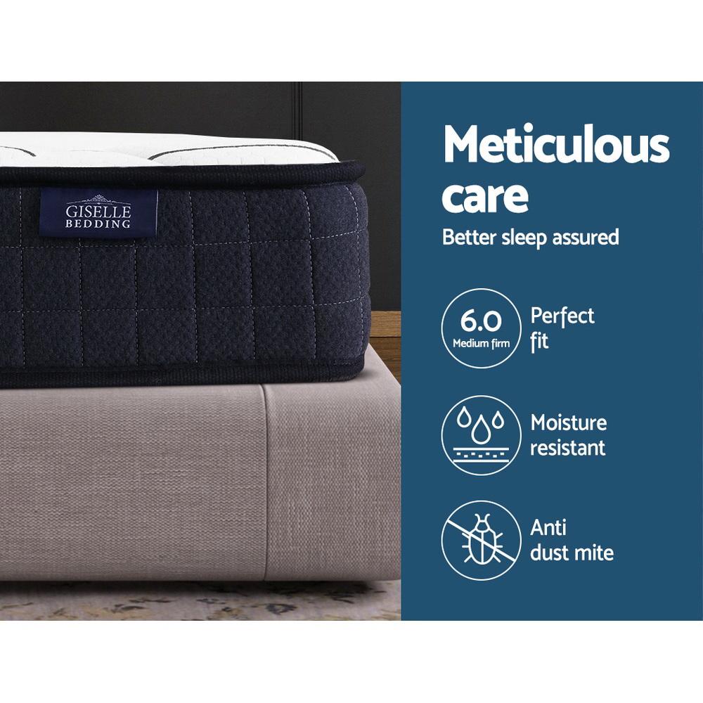 Tarcoola Medium Firm Bonnell Spring Mattress - Charcoal & Gray Double Package for Bedroom Comfort & Support | Perfect for Guest Rooms, Dorms & Apartments