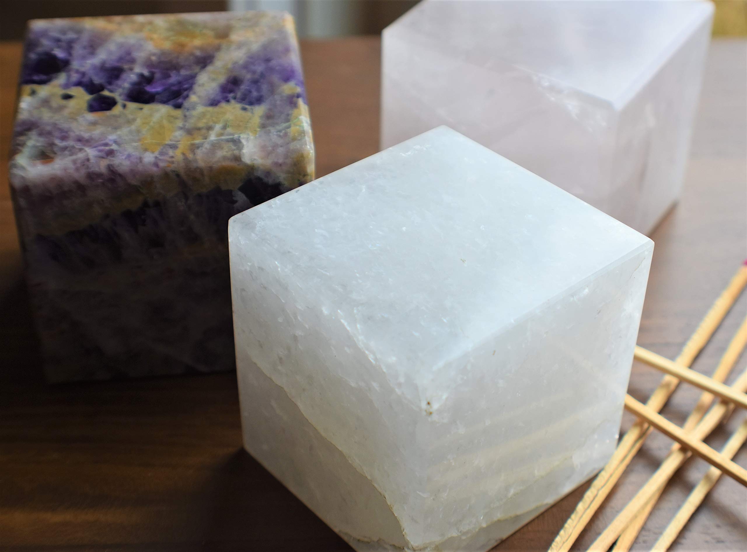 Natural Rose Quartz Cube - 3 Inch Polished Spiritual Healing Stone for Meditation, Home Decor & Energy Balancing | Perfect for Crystal Grids, Yoga Spaces & Gifts