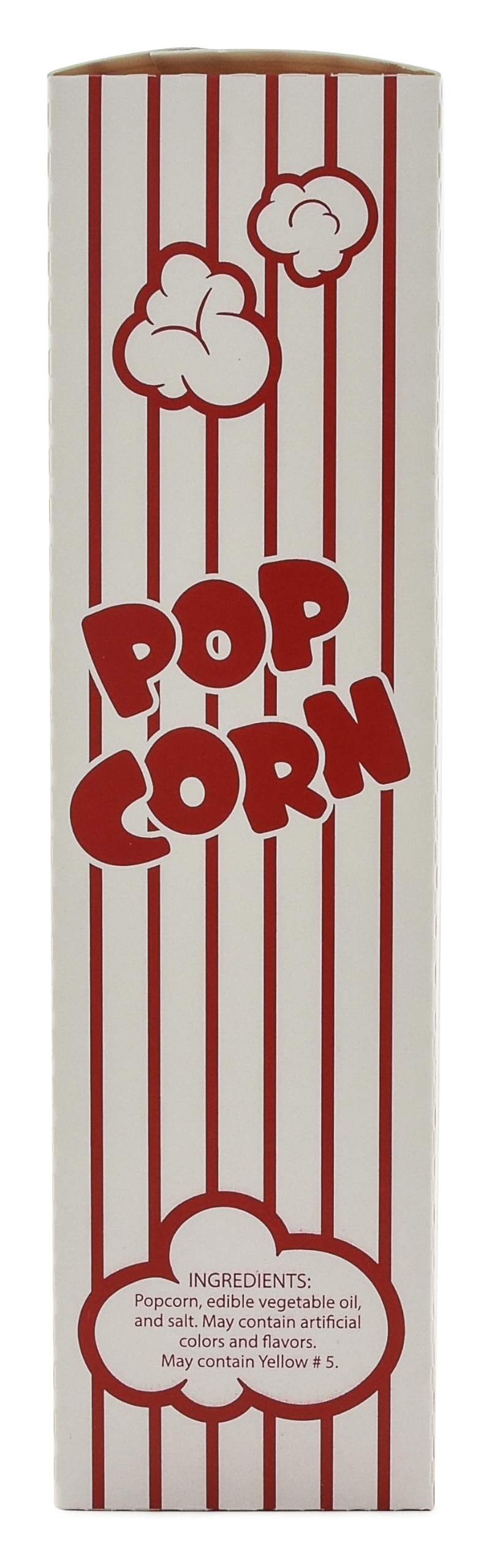 Snappy 3J Red & White Popcorn Boxes Bulk 500 Count for Movie Night Supplies - 1.25oz, 4.625x2x7.5in - Perfect for Cinemas & Parties