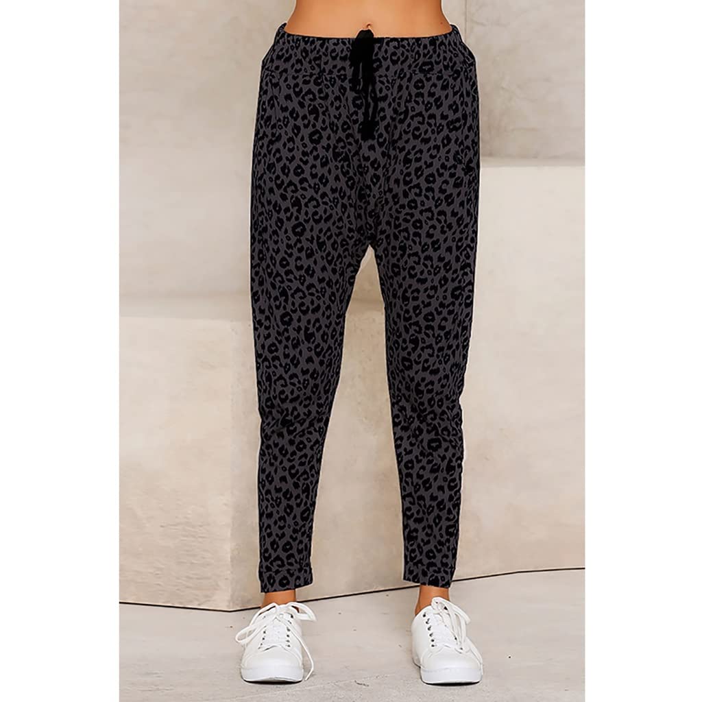 Women's High Waist Wide Leg Sports Pants - Summer Plus Size Slim Fit Leopard Print Trousers for Yoga, Running & Casual Wear (Color: C, Size: L)