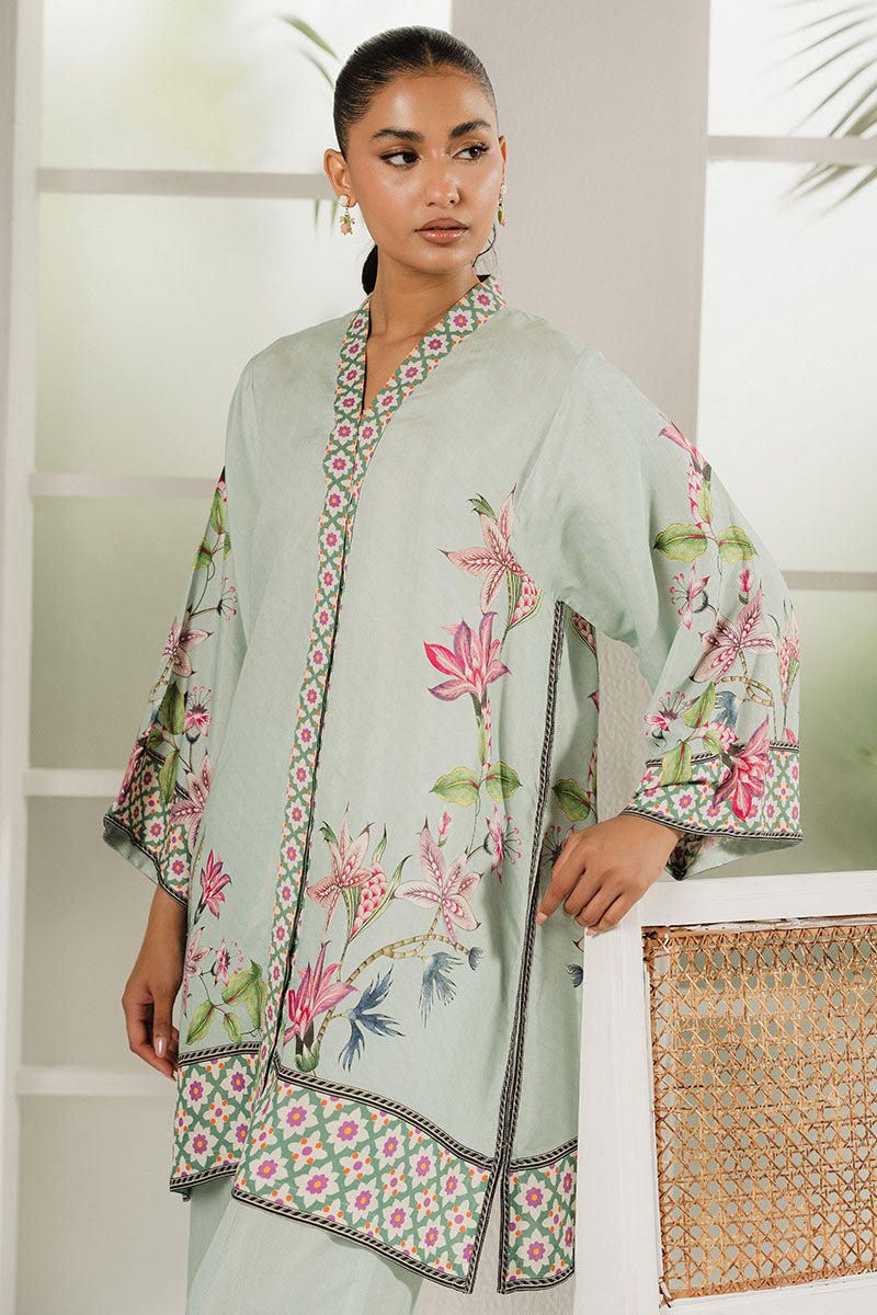 AQUA BLOOM 2-Piece Outfit Set - Stylish Women's Shirt & Comfortable Trousers for Casual Wear, Office & Summer Outings