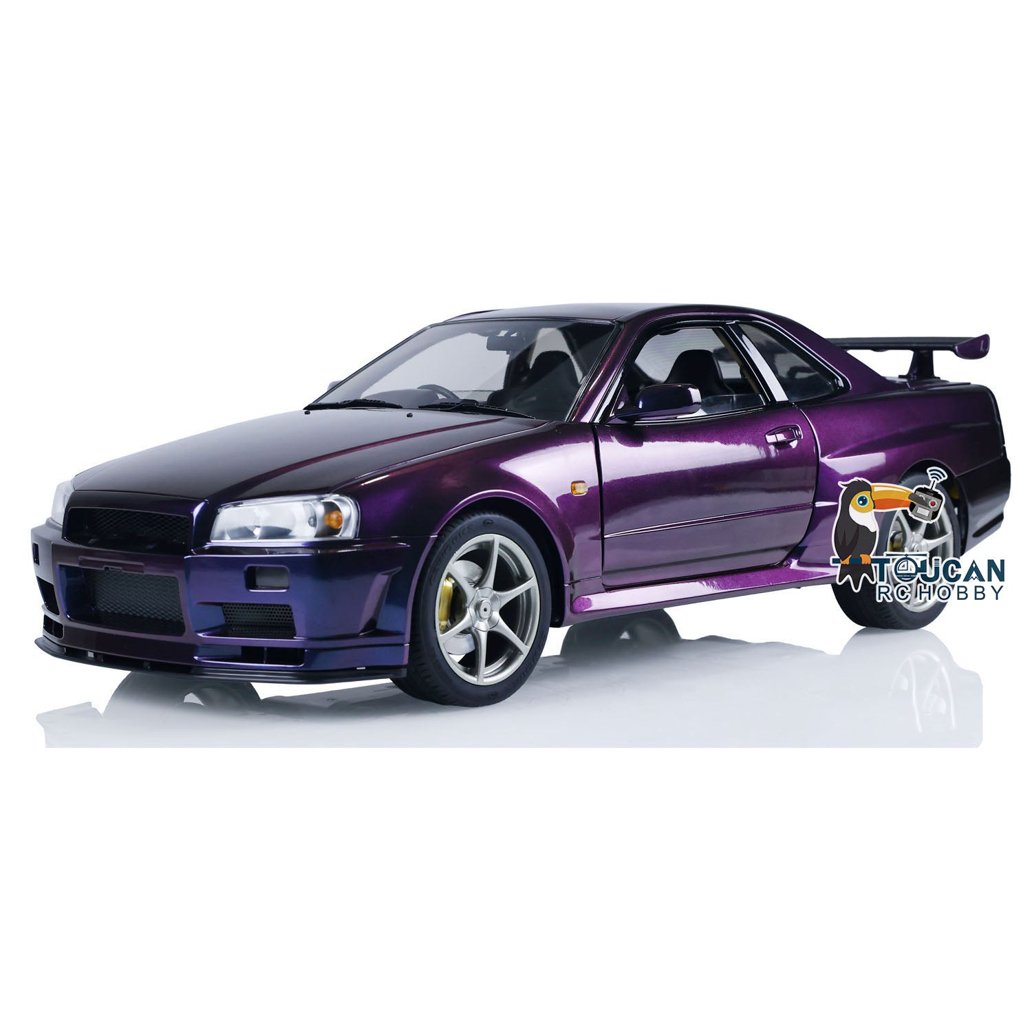 1/8 Scale Metal 4WD RC Racing Car - 4x4 Radio Controlled Drift Vehicle Model with High Speed, Light & Sound Effects (Ready-to-Run R34 Style) - Perfect for Indoor/Outdoor Racing, Drifting & Hobby Enthusiasts