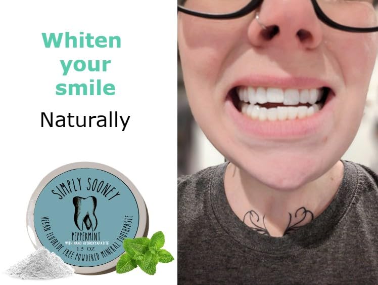 Remineralizing Vegan Mineral Tooth Powder with Peppermint & Nano-Hydroxyapatite - Natural Teeth Whitening & Strengthening Formula - 1.5oz Jar - Ideal for Sensitive Teeth & Eco-Friendly Oral Care at Home or Travel