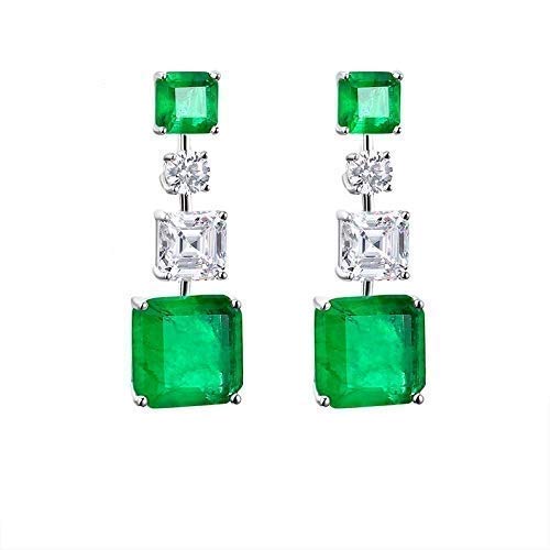 Luxury Inspired Emerald Earrings for Women - S925 Sterling Silver High Imitation Green Gemstone Stud Earrings - Perfect Anniversary Gift & Birthday Present for Her - Elegant Jewelry for Parties, Weddings & Special Occasions