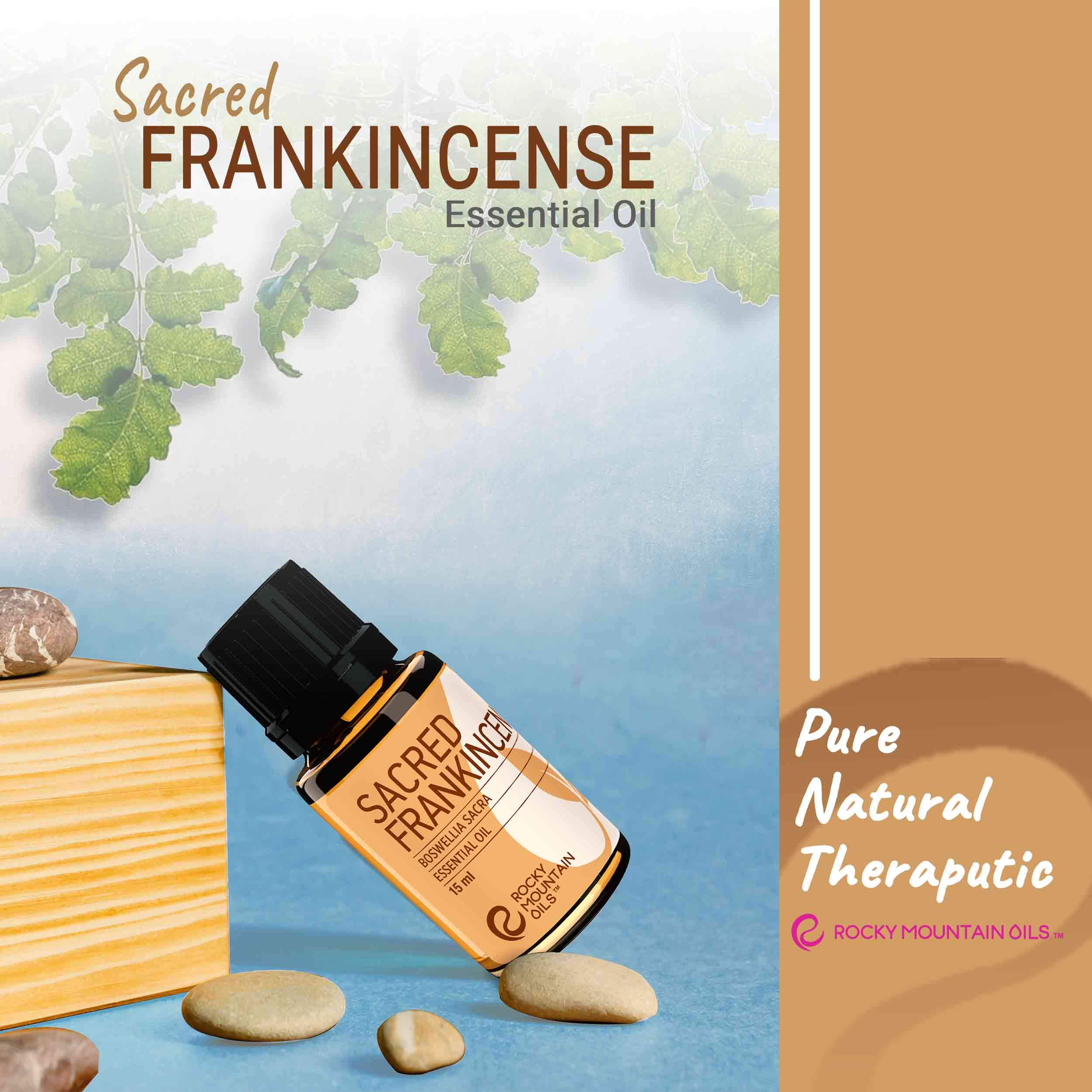 Rocky Mountain Oils Sacred Frankincense Essential Oil - 100% Pure Aromatherapy Oil for Diffusers, Massage Therapy, Skin Care & Home Use - 15ml Bottle | Perfect for Relaxation, Meditation & Natural Cleaning