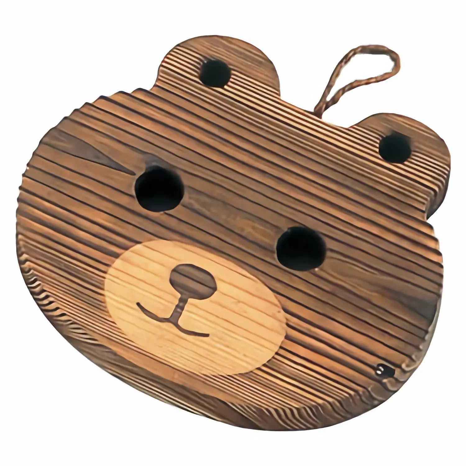Manyo Natural Wood Pot Mat Bear - Heat Resistant Wooden Trivet for Hot Pots & Pans - Perfect for Kitchen, Dining Table, and Outdoor Picnics