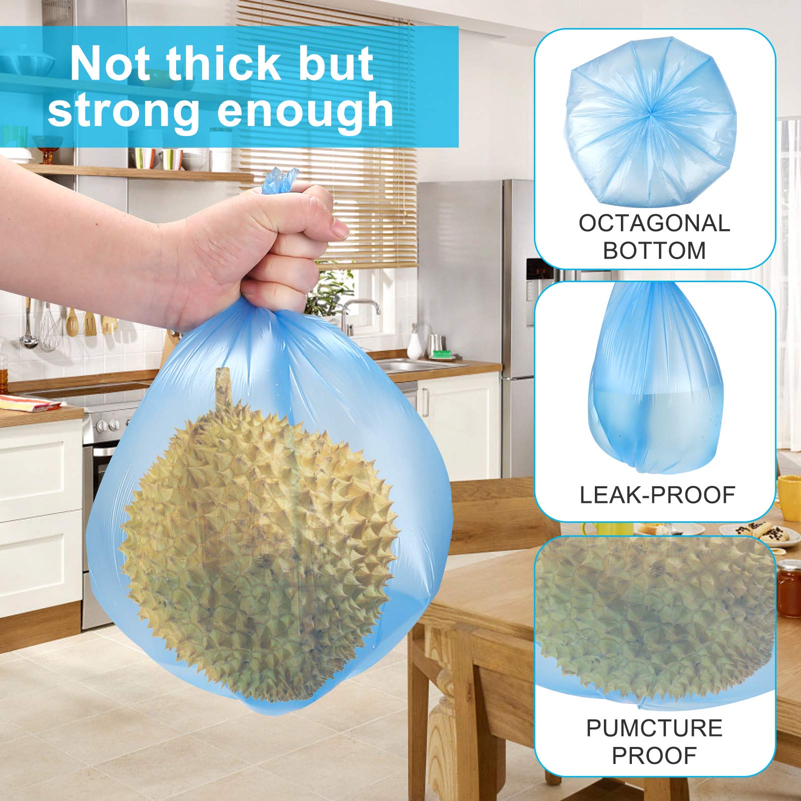 4 Gallon Small Trash Bags - Bathroom & Office Garbage Bags (4 Rolls, Colored) | Perfect for Bathroom Trash Cans, Office Waste Bins & Small Spaces