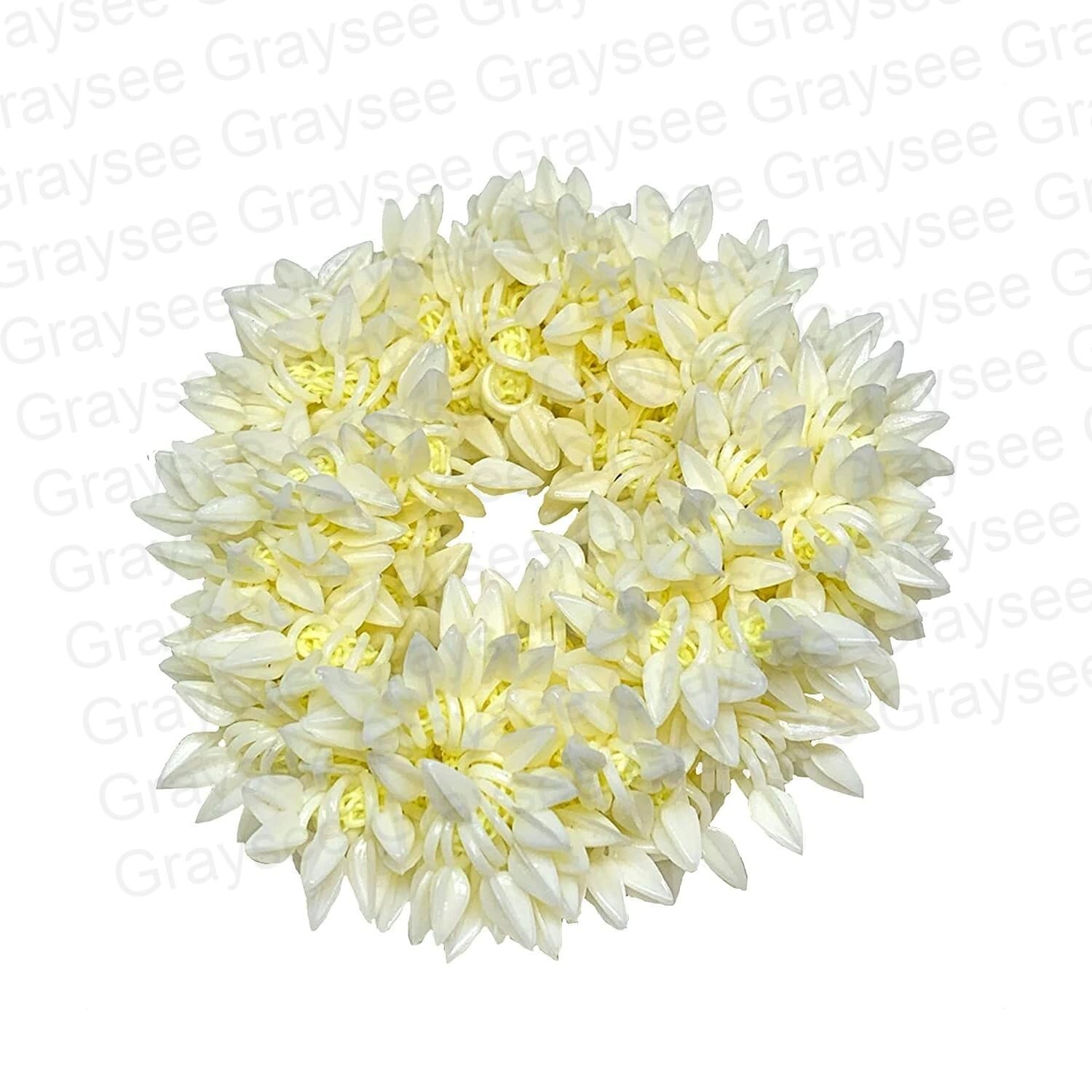 Graysee Scented Mogra Gajra Hair Accessories for Women & Girls - Artificial Hair Flower Bun, Fake Gajra Scrunchies, Rubber Band Hair Braiders (Pack of 2) - Perfect for Weddings, Parties & Traditional Outfits