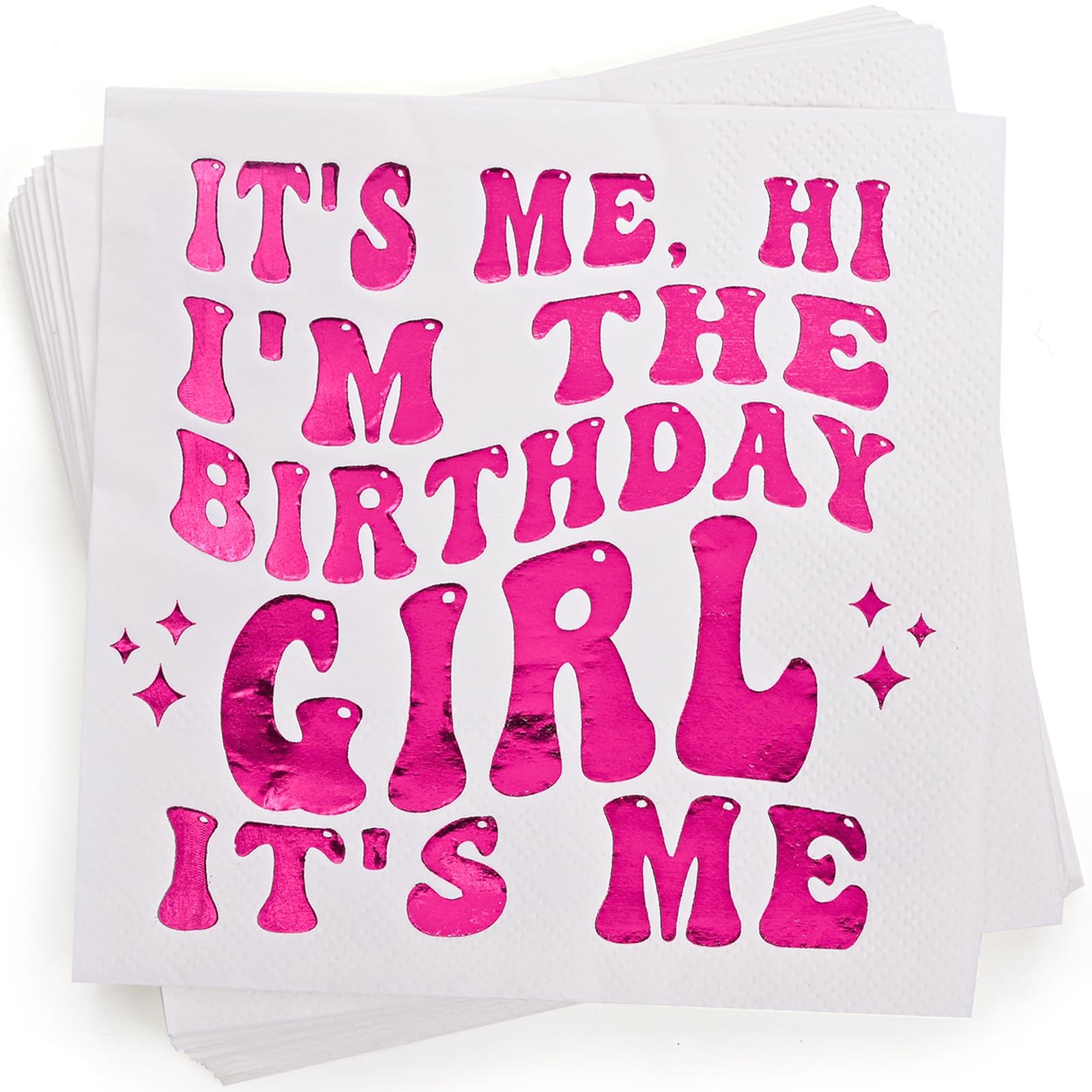 Birthday Party Decorations for Girls - 'It's Me Hi I'm the Birthday Girl' Cocktail Napkins (52-Pack, 5