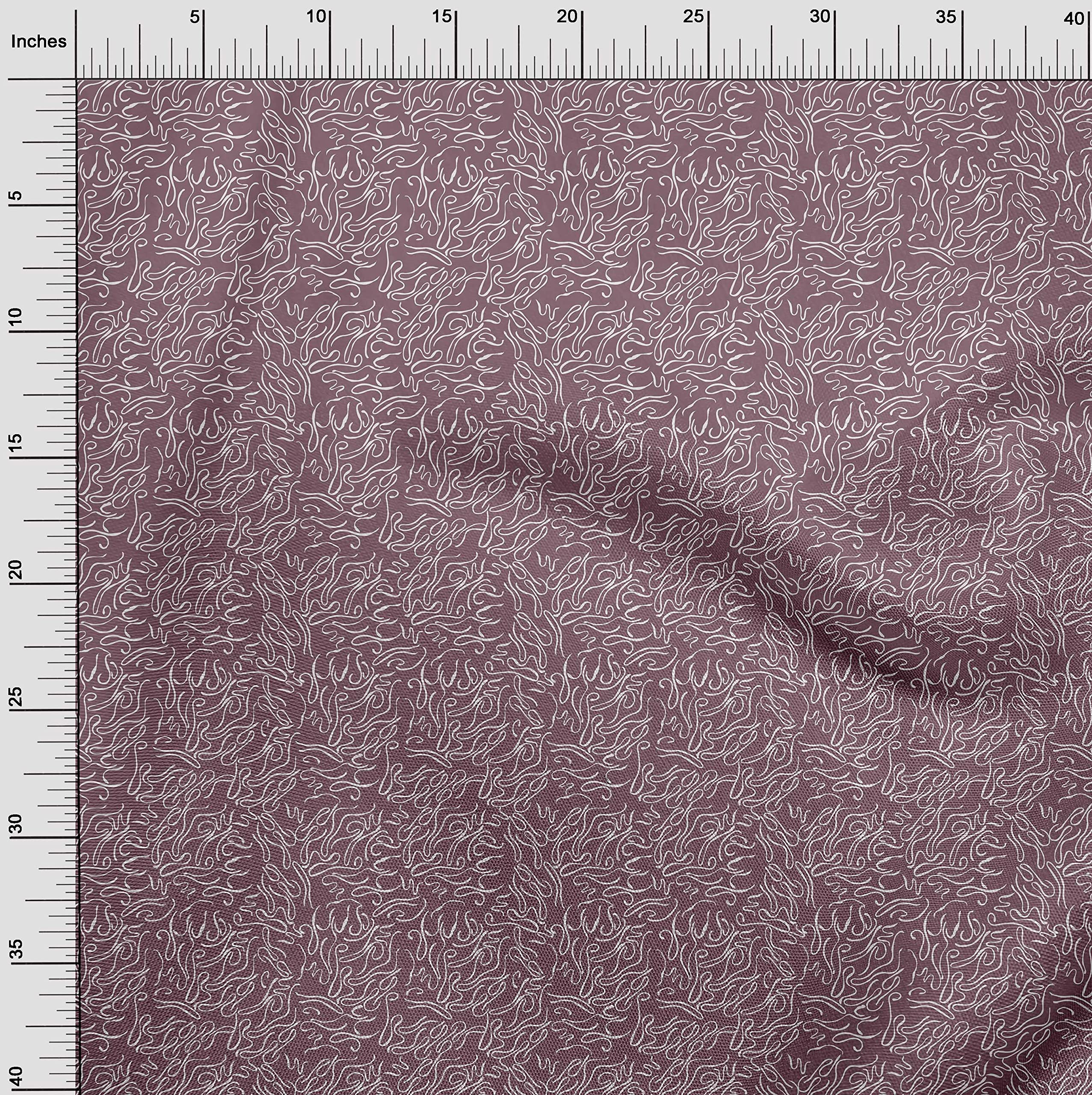 oneOone Polyester Spandex Purple Abstract Line Print Fabric - 56 Inch Wide DIY Clothing & Quilting Material for Dresses, Skirts, and Home Decor Projects