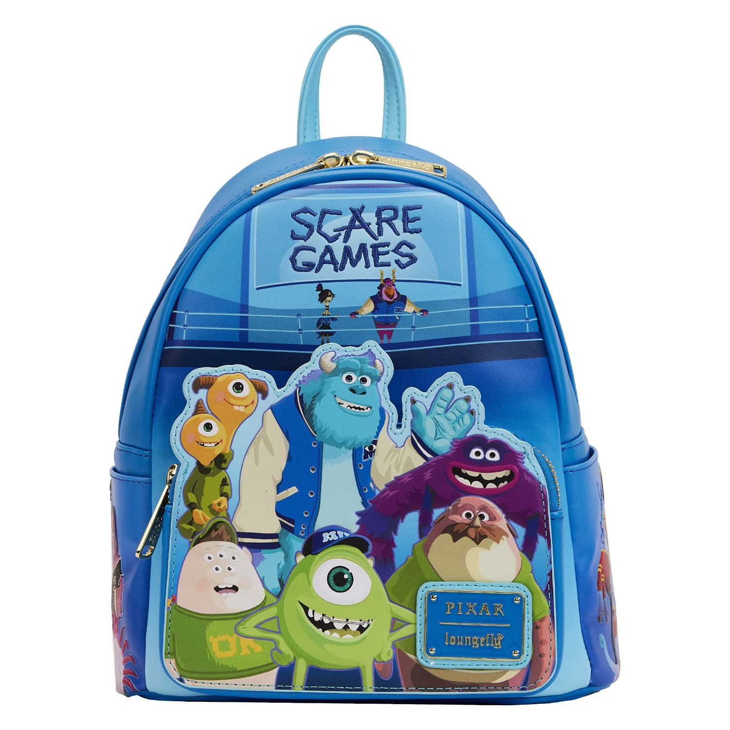 Loungefly Monsters University Scare Games Scene Mini Backpack - Disney Pixar Official Licensed Collectible for College Students & Fans - Perfect for School, Travel, and Comic Con Events