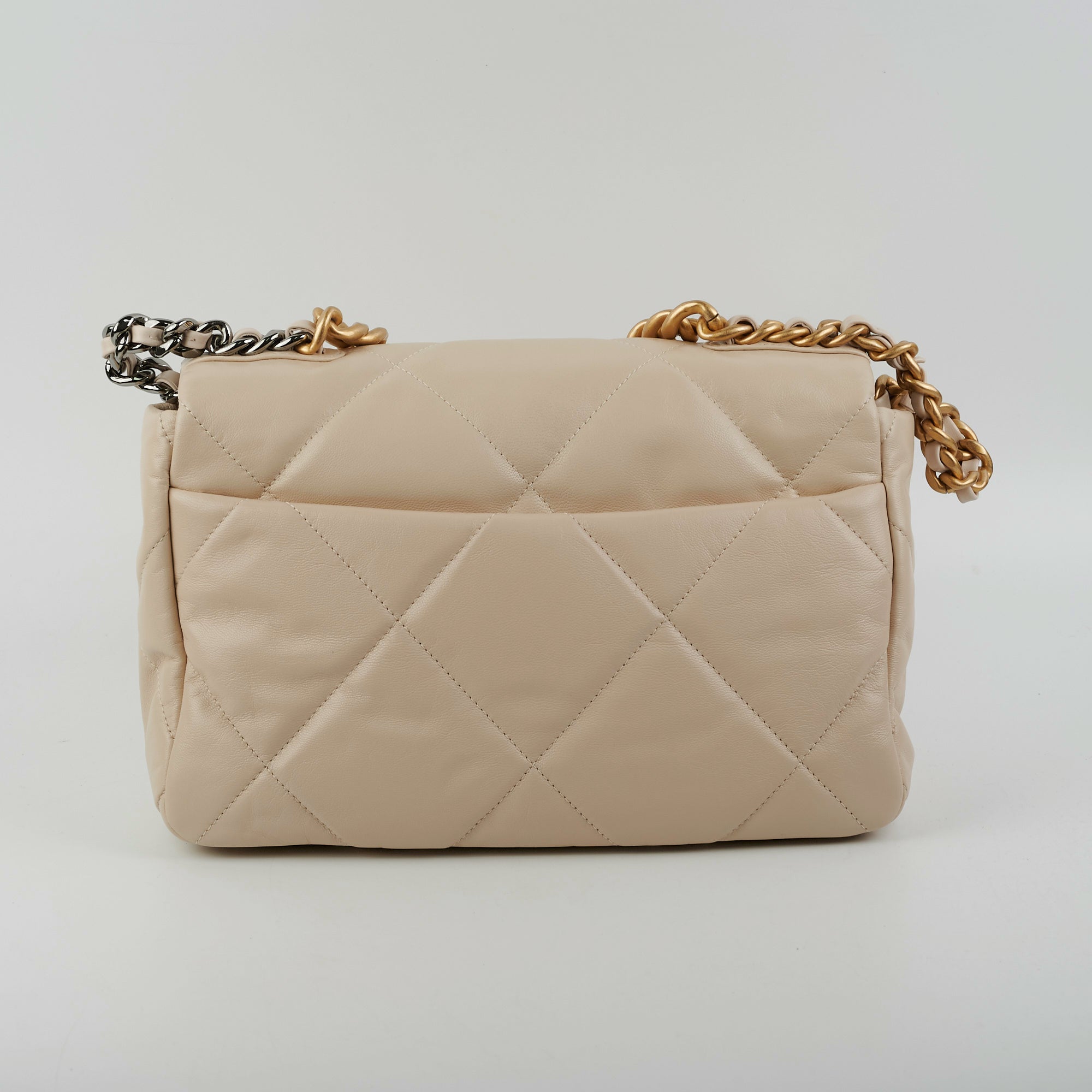 Chanel Medium/Large 19 Flap Bag in Beige - Luxury Designer Handbag for Women, Perfect for Work, Travel & Everyday Use