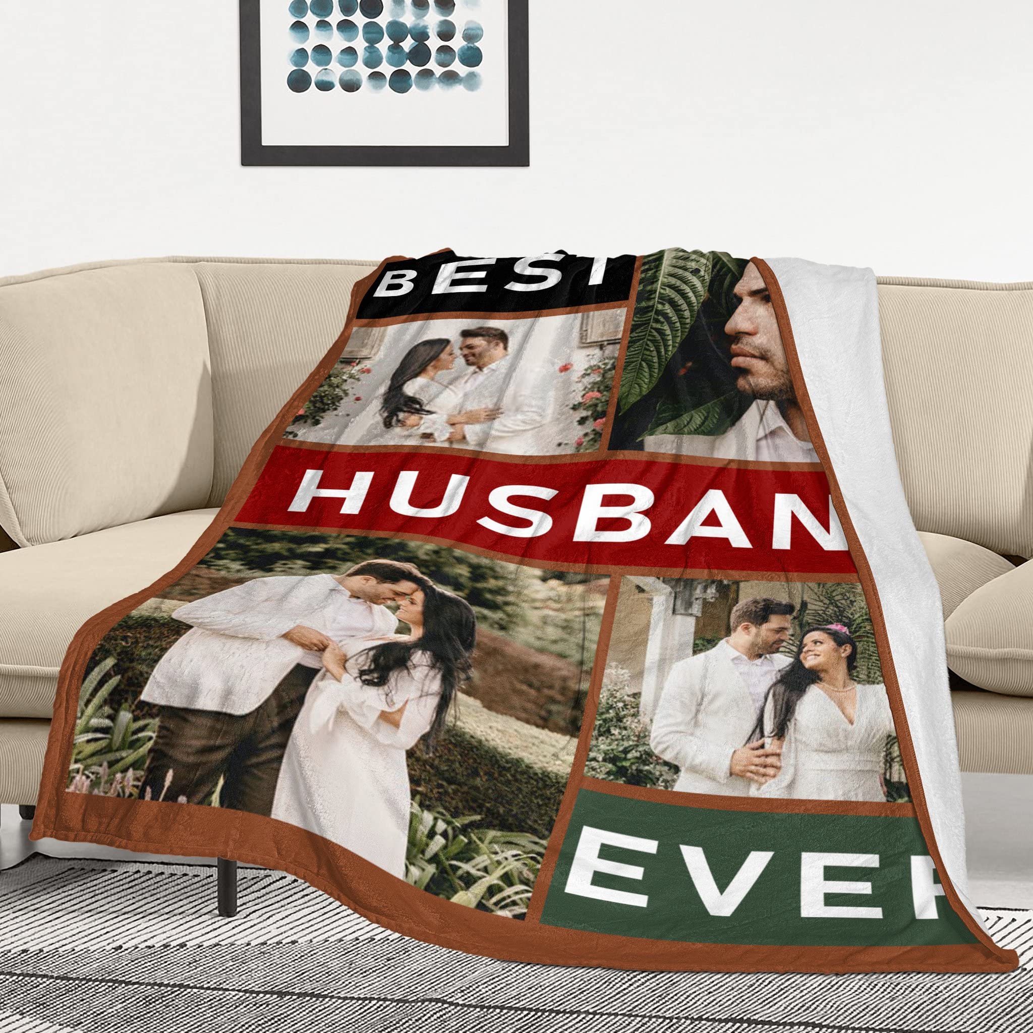 Personalized Anniversary & Wedding Gifts for Husband - Custom Couple Blankets, Valentine's Day & Birthday Presents for Him - Perfect for Long Distance Relationships & Romantic Home Decor