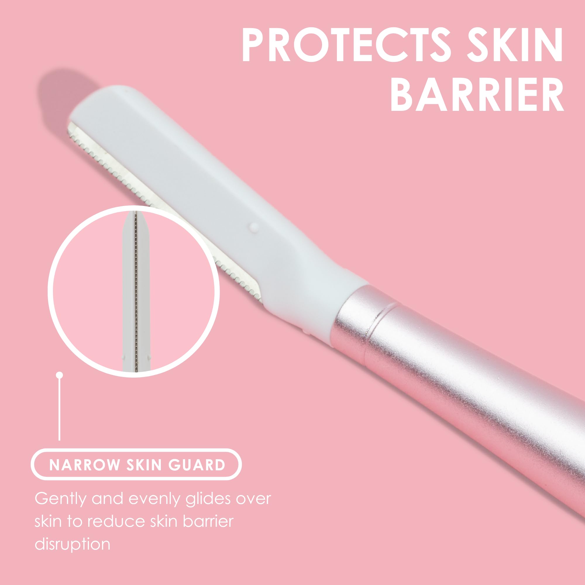 JAPONESQUE - SKINTherapy Dermaplaning Facial Razors with Interchangeable Handle | Ultra Sharp Japanese Blades for Hair Removal & Exfoliation | Eyebrow Razor with 2 Blade Sizes | Perfect for At-Home Facial Care & Smooth Skin Routine