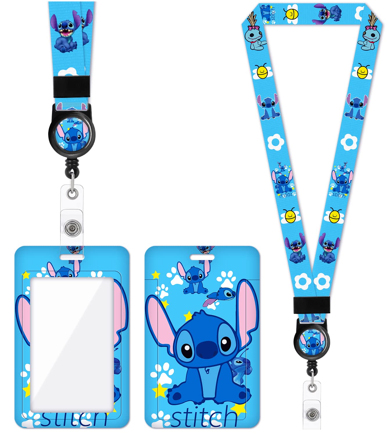 Retractable ID Badge Lanyard for Office, School & Events - Cute Cartoon Keychain