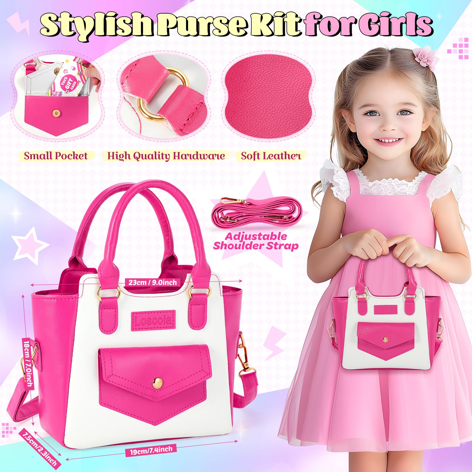 Little Girls Purse with Pretend Makeup - Princess Toy Gift for 3-8 Year Olds - Birthday & Christmas Present