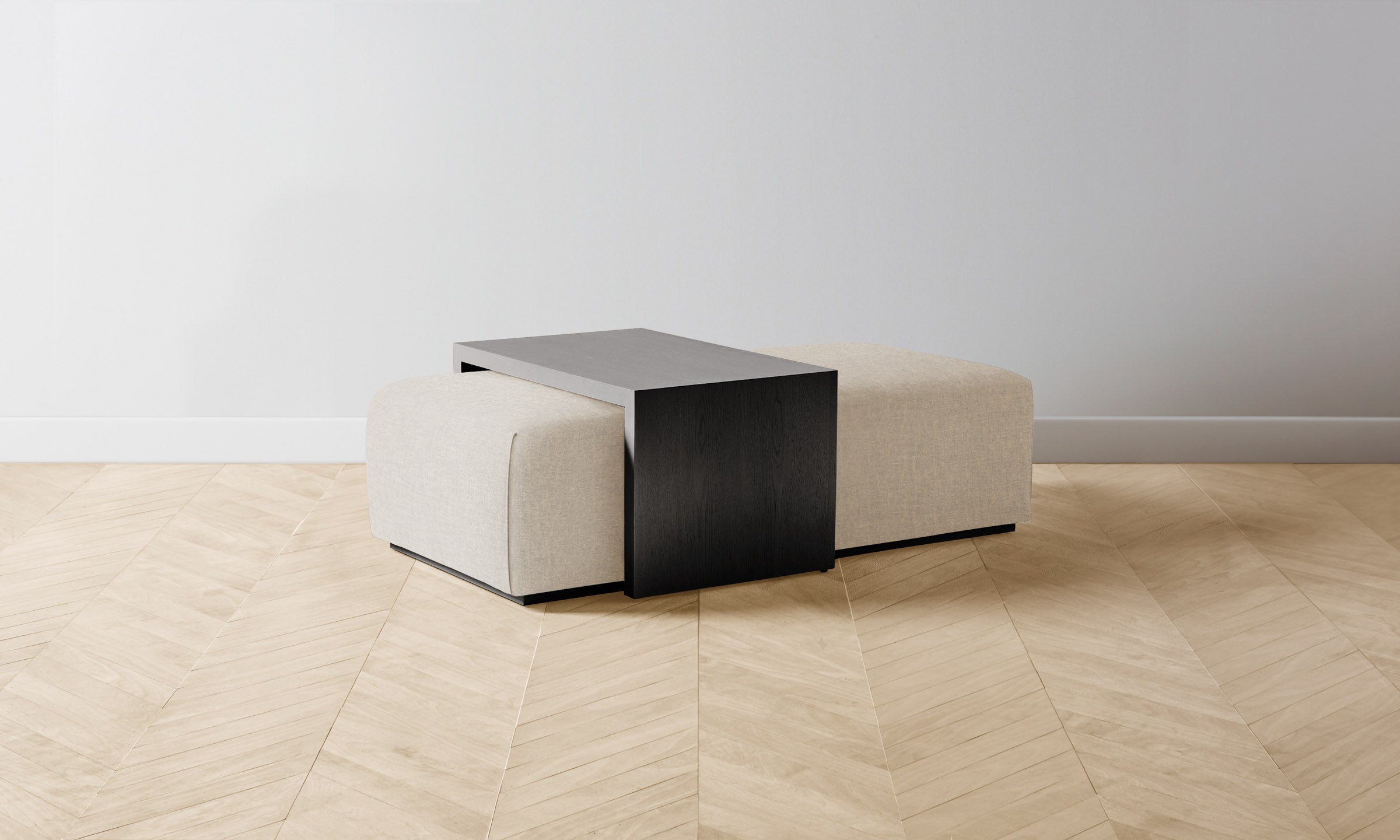 The Bowery Ottoman - Heritage Belgian Linen Summit - Premium Footrest & Lounge Chair Companion for Living Room & Bedroom