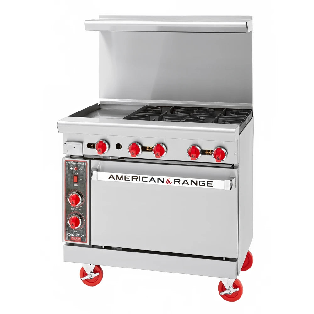 American Range AR 12G 4B 36 4-Burner Gas Range Combo with 12