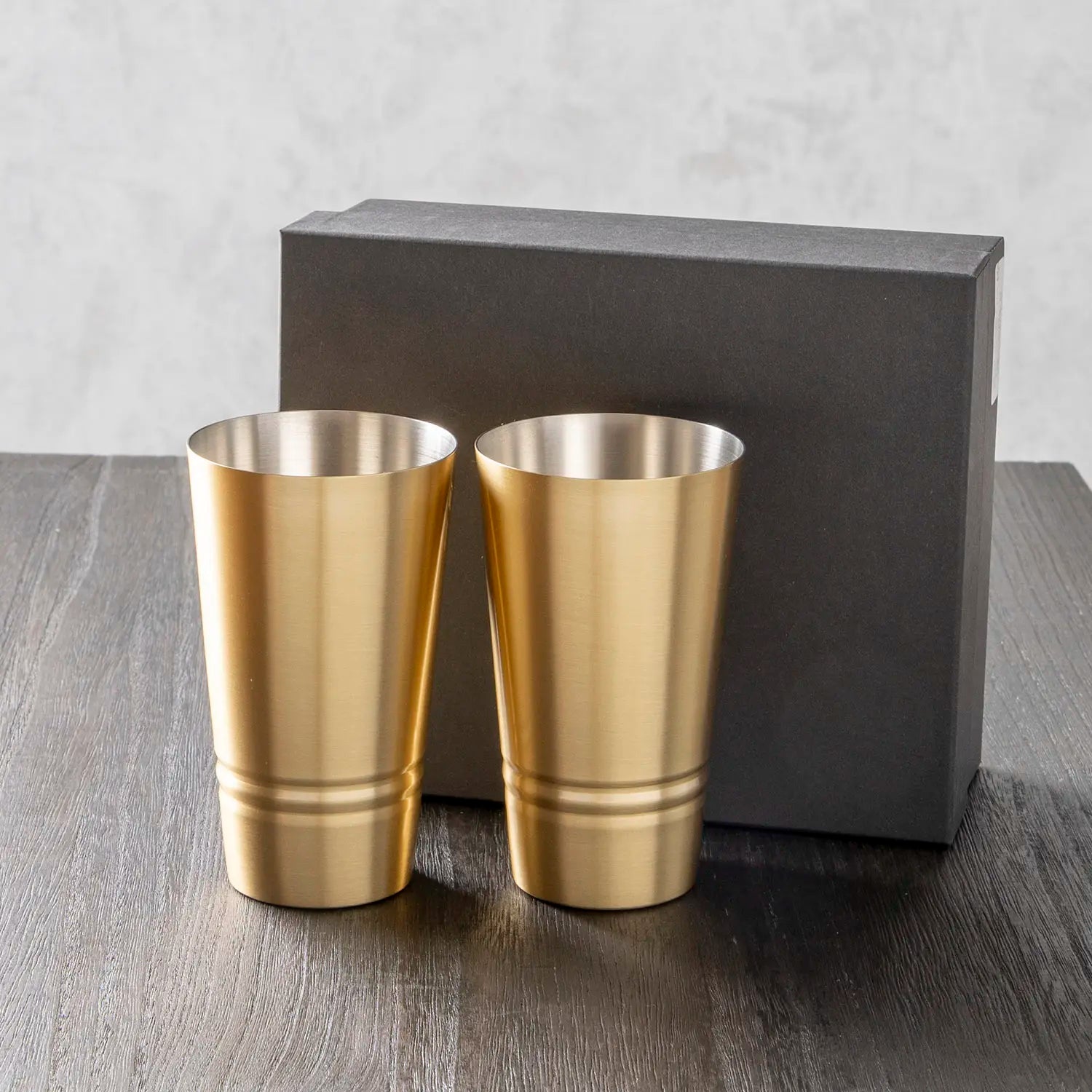 Asahi Brass Tumbler Set - 2 Pack 330ml Copper Cups for Moscow Mule Cocktails, Whiskey, Iced Coffee & More - Premium Japanese Barware for Home & Outdoor Use