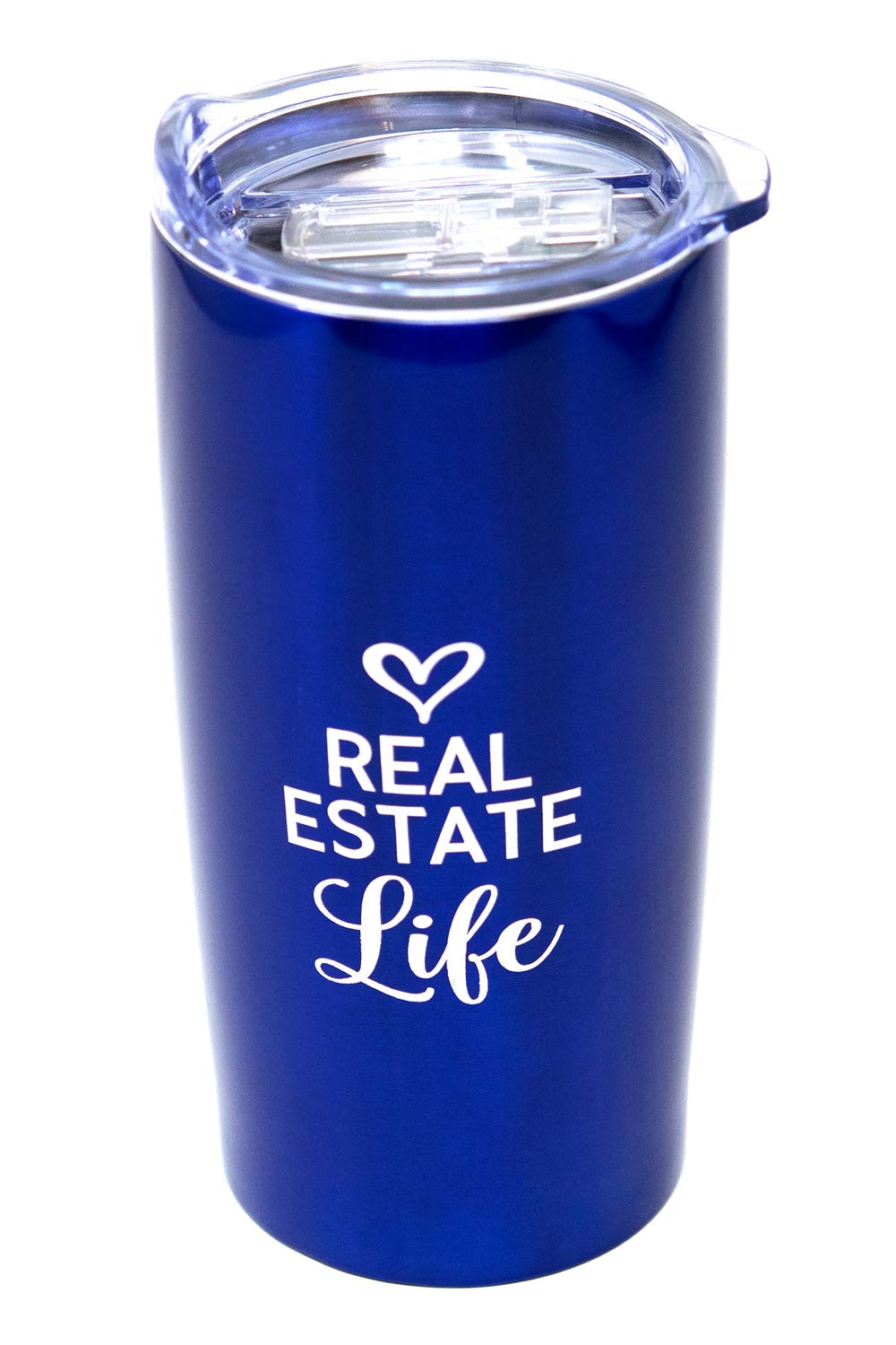 20oz Real Estate Agent Vacuum Insulated Tumbler with Slide Lid - Keeps Drinks Hot/Cold for 12 Hours - Perfect for Open Houses, Client Meetings & Office Use - Blue Real Estate Gift (Realtor Life)