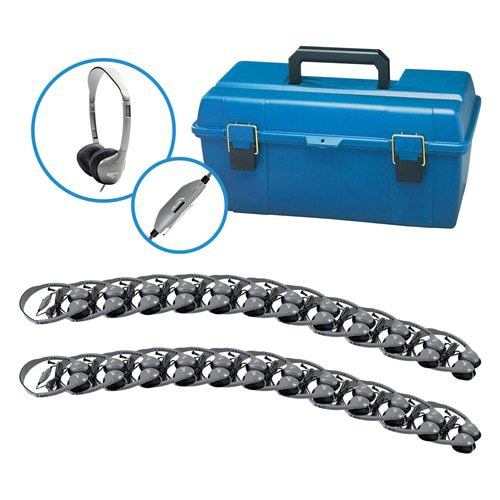 HamiltonBuhl SchoolMate On-Ear Stereo Headphones with Leatherette Cushions & In-Line Volume Control - Multi-Pack Options for Classroom, Online Learning & Music Listening