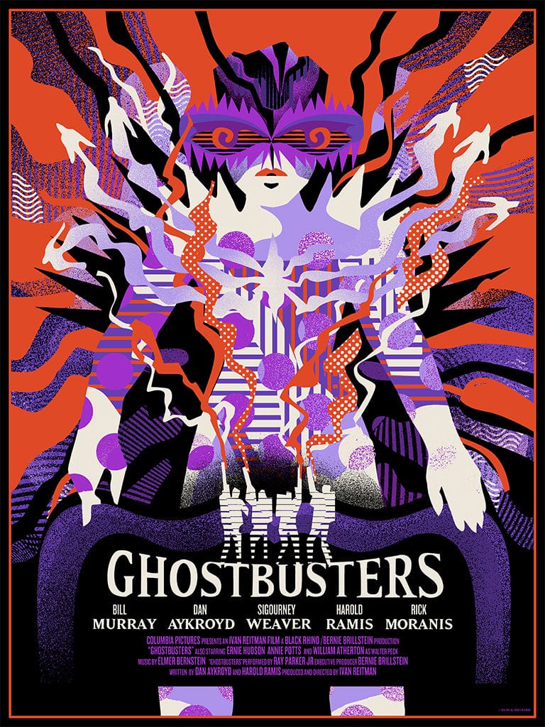Ghostbusters Movie Screenprinted Poster - Vintage Wall Art Decor for Home, Office & Movie Room