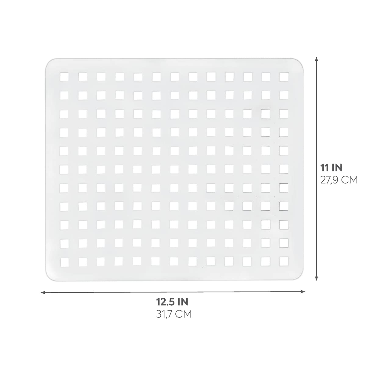 iDesign InterDesign Euro Kitchen Sink Protector Mat - White, Non-Slip Silicone Sink Liner for Dishes & Utensils - Perfect for Kitchen Countertops, Dish Racks & Sink Organization