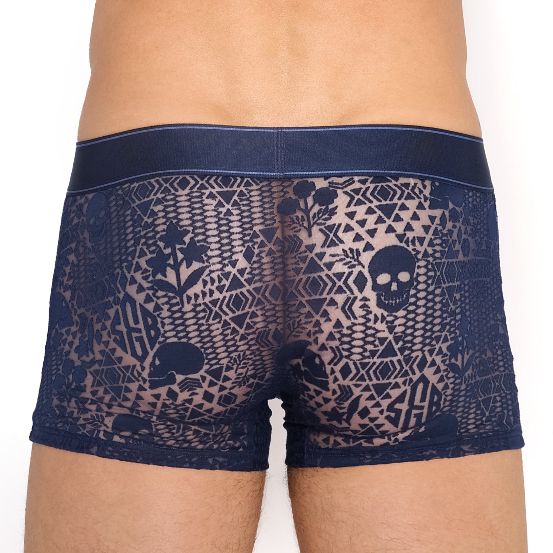 Skull and Bones Burnout Trunk Midnight - Stylish Vintage Graphic Print for Men's Casual Wear, Perfect for Streetwear, Parties, and Everyday Fashion