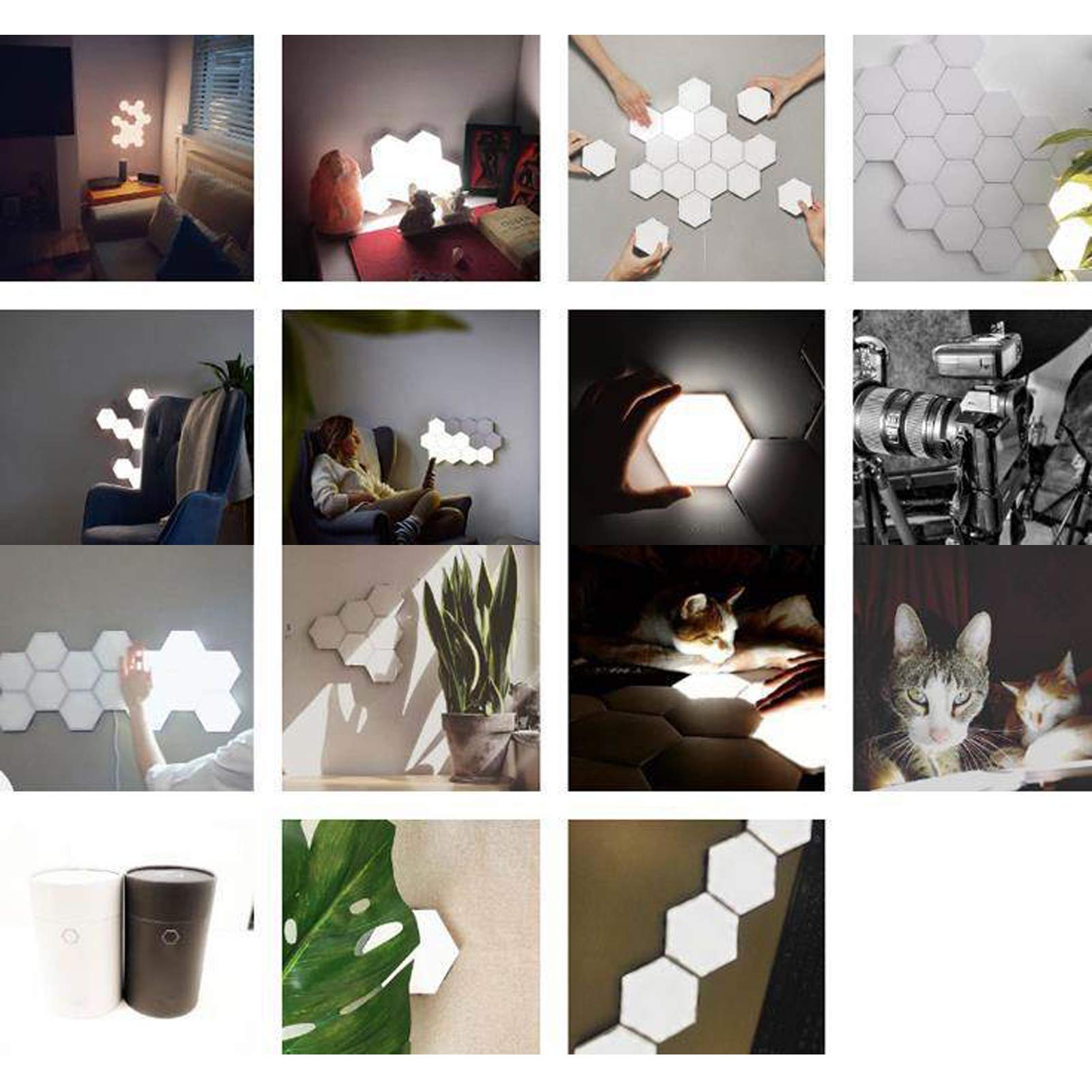 Hexagonal LED Smart Wall Light Panels - Modular Touch Sensitive Honeycomb Lighting for Home Decoration (12-Pack) | Perfect for Bedroom, Living Room, and Office Ambient Lighting